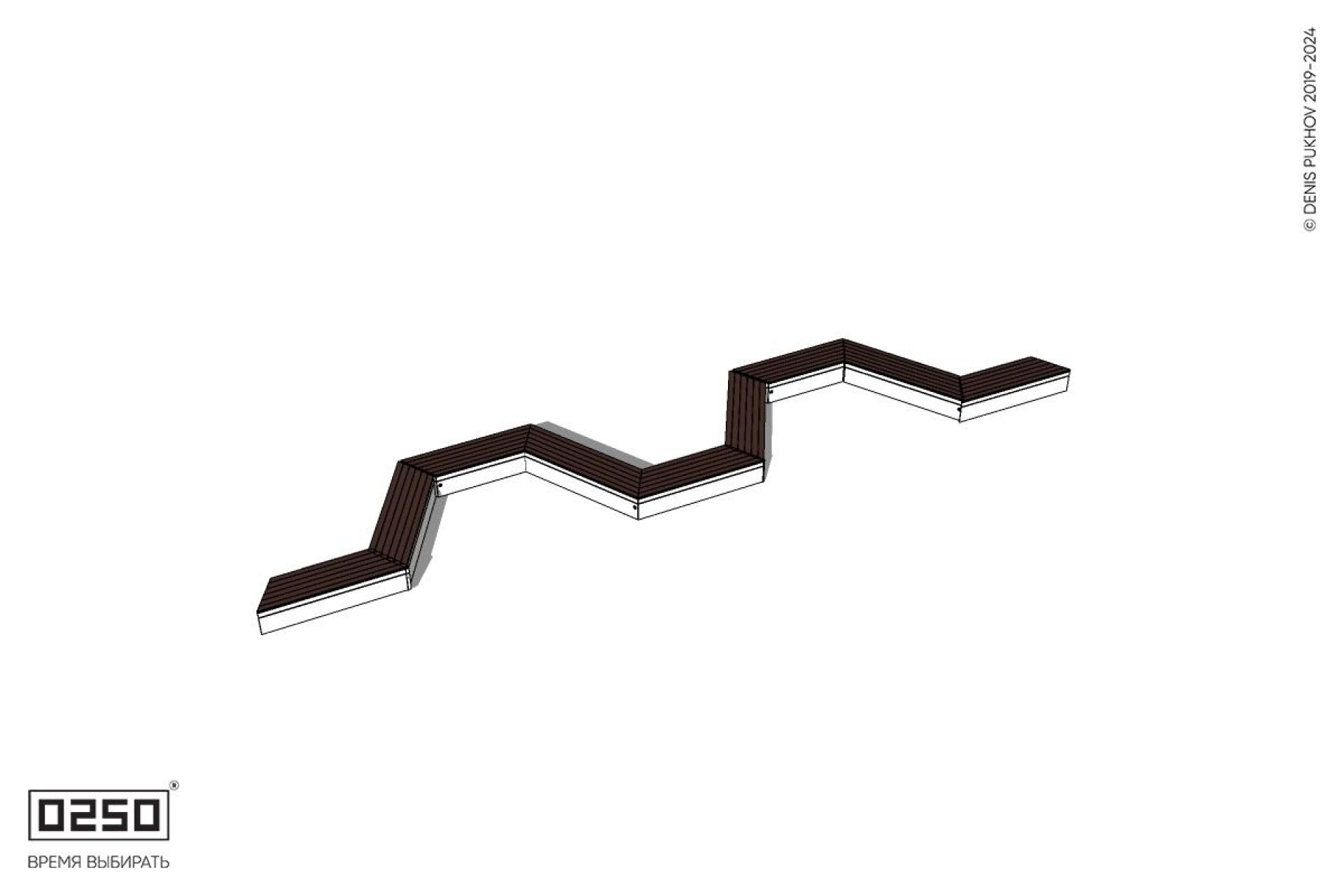 Уличная W-образная трапецеидальная скамейка на блоке производство 0250