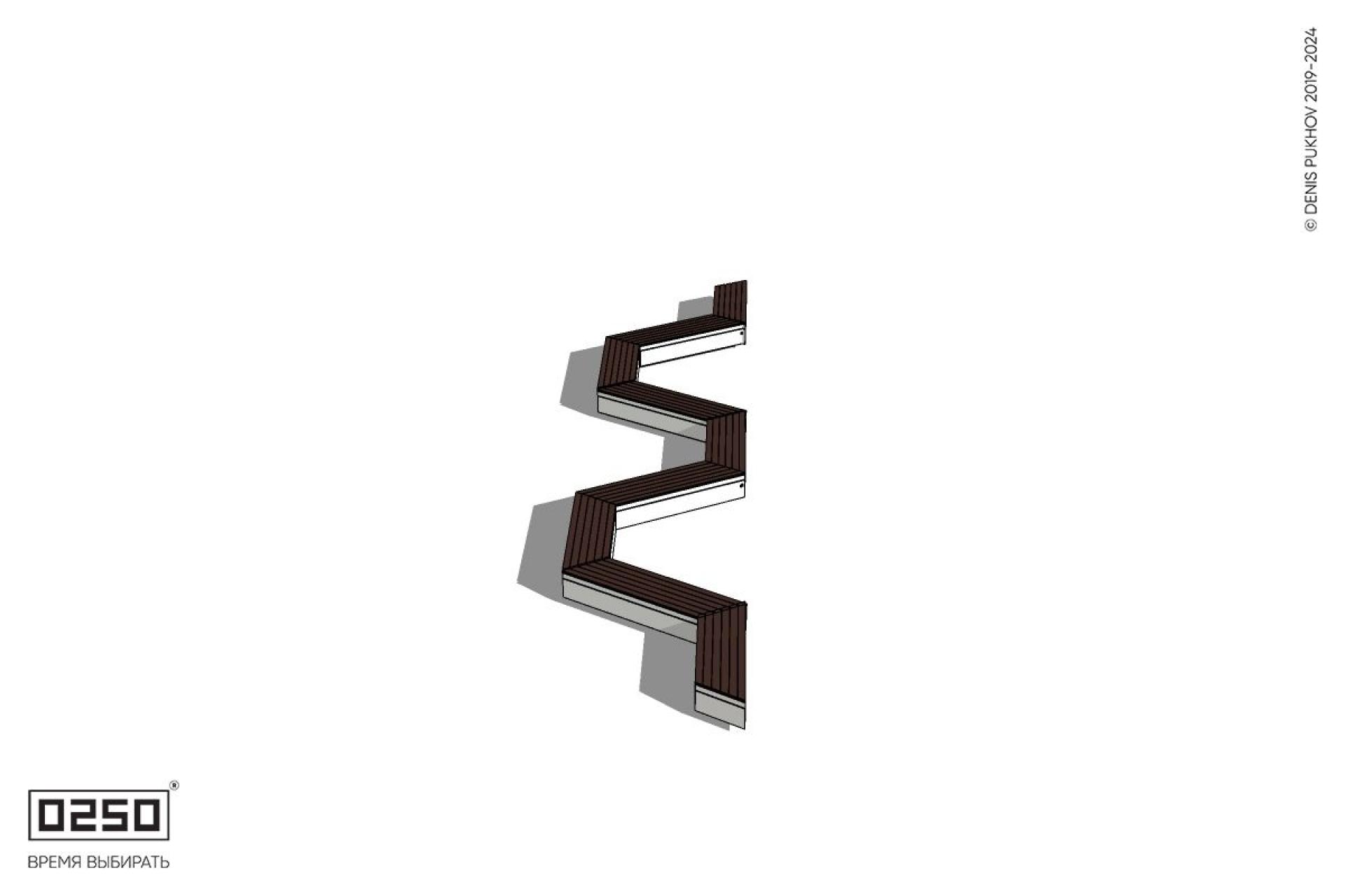 Уличная W-образная трапецеидальная скамейка на блоке производство 0250