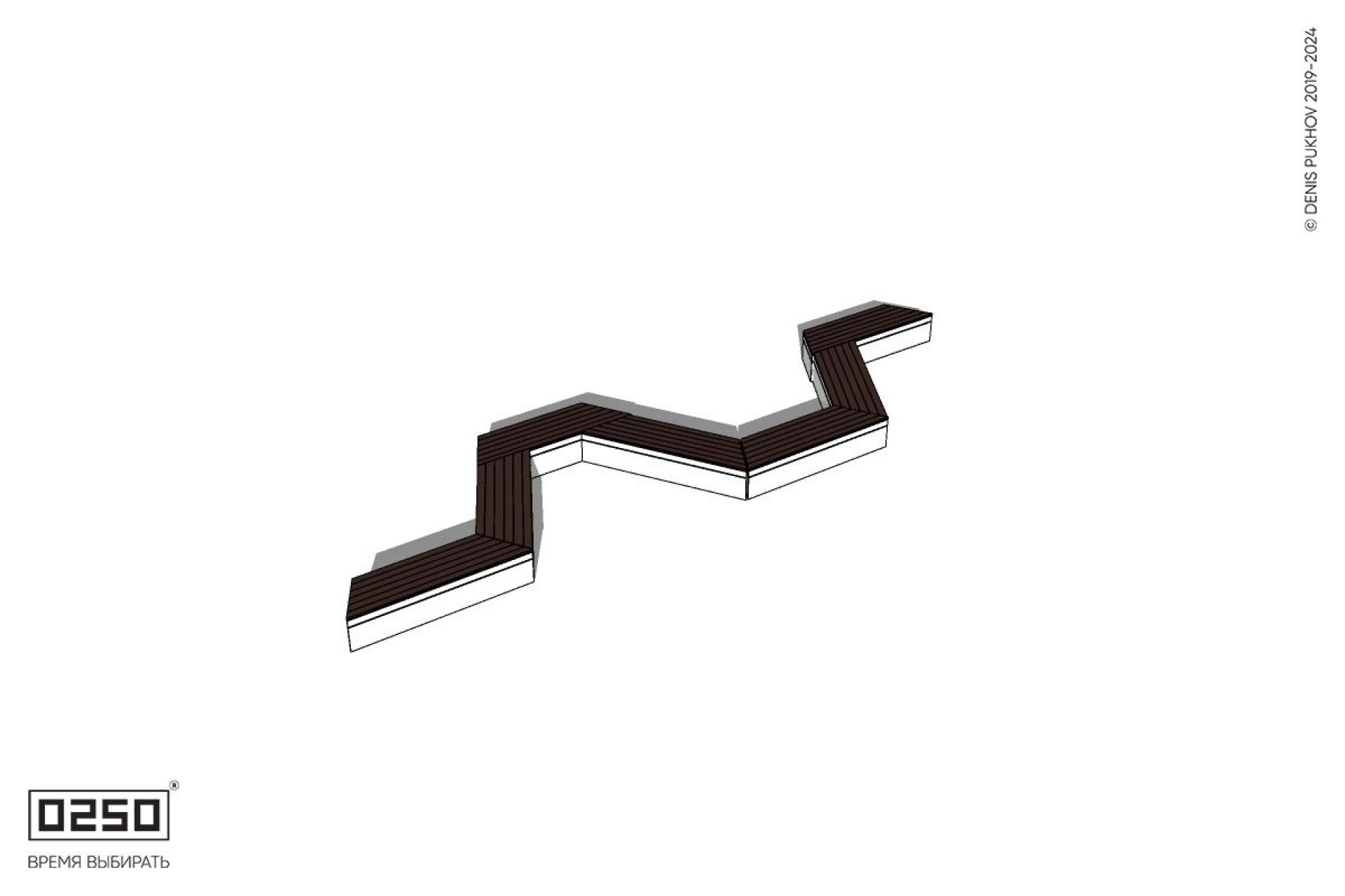Уличная N-образная трапецеидальная скамейка на блоке производство 0250