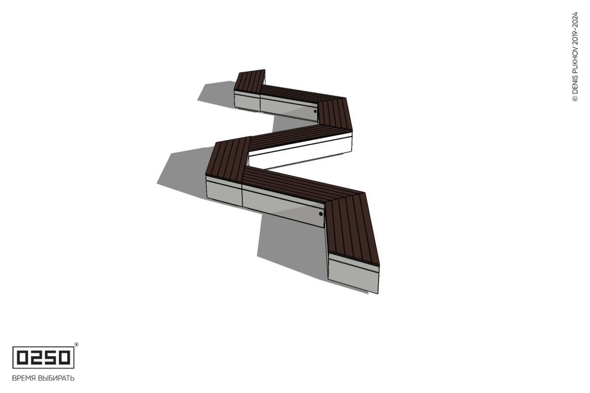 Уличная N-образная трапецеидальная скамейка на блоке производство 0250