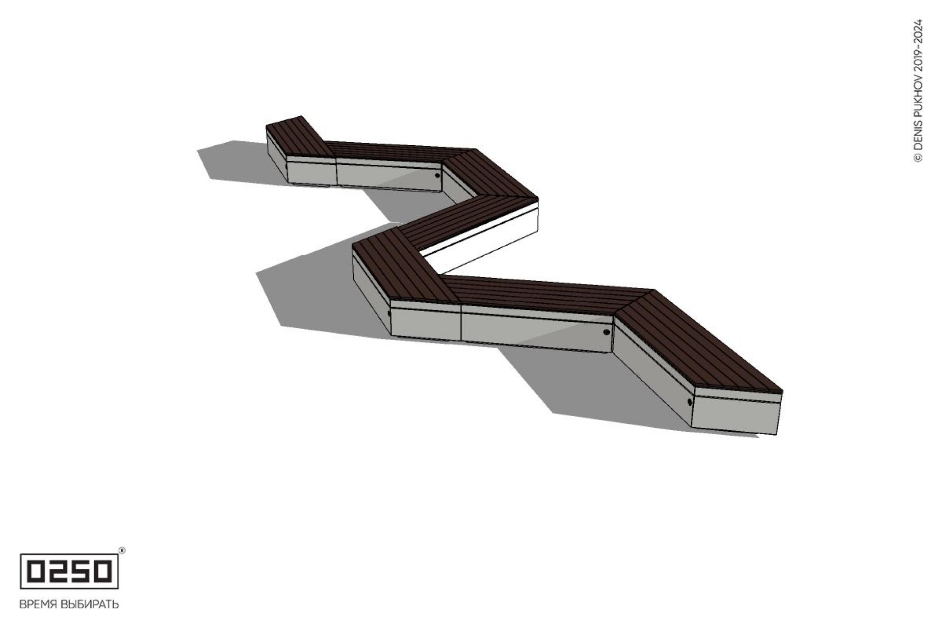 Уличная N-образная трапецеидальная скамейка на блоке производство 0250