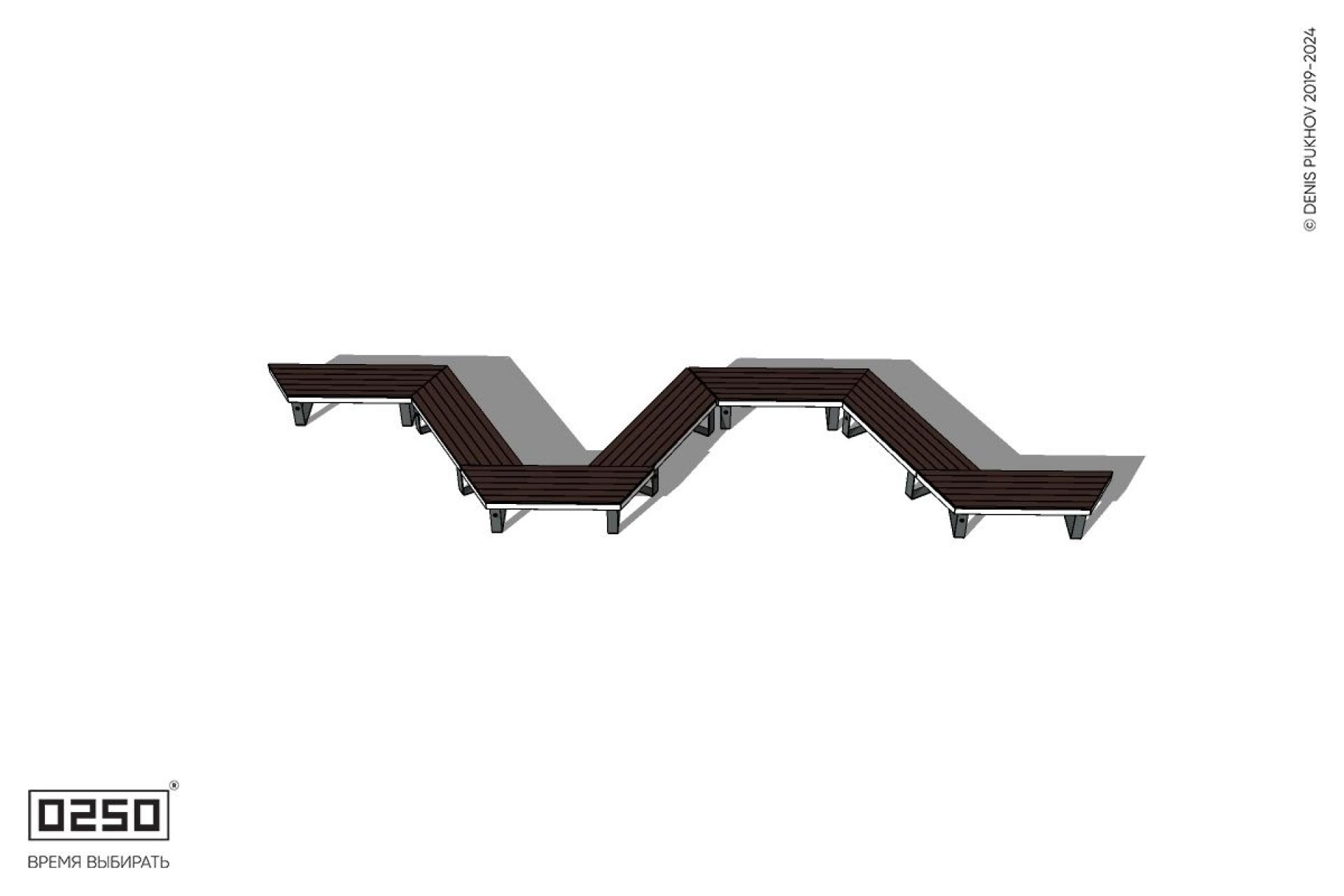 Уличная N-образная трапецеидальная скамейка на ножках производство 0250