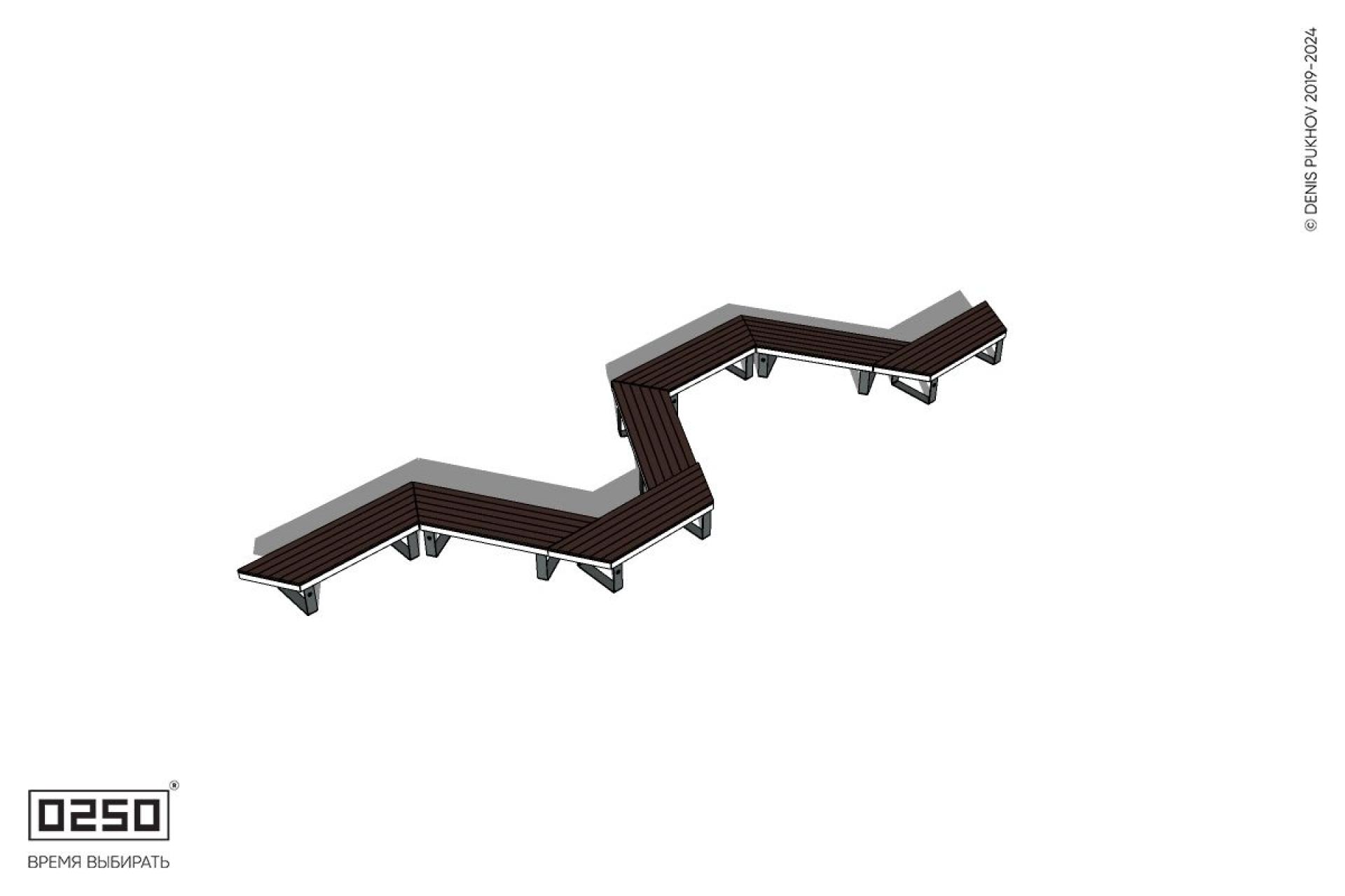 Уличная N-образная трапецеидальная скамейка на ножках производство 0250