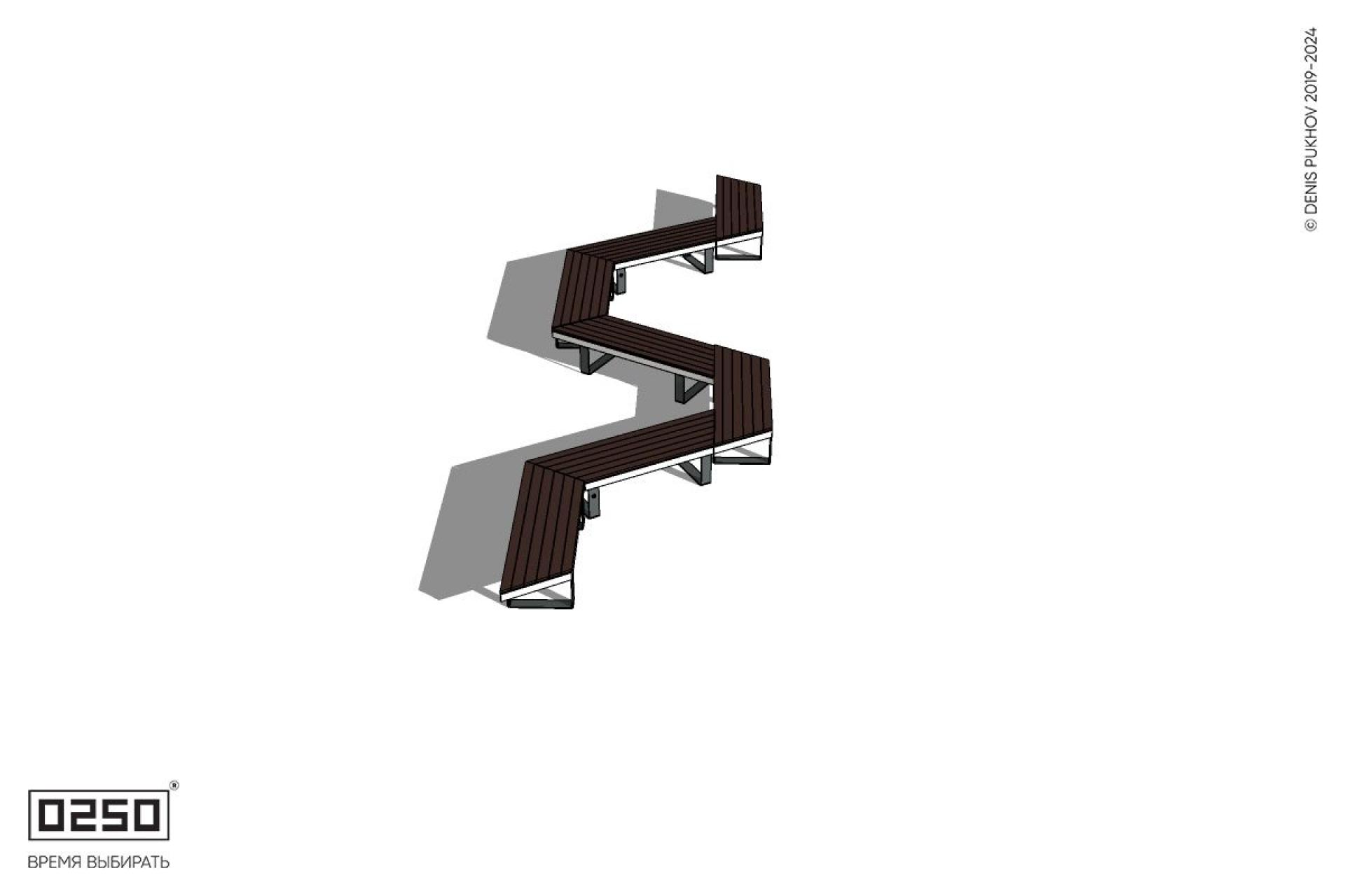 Уличная N-образная трапецеидальная скамейка на ножках производство 0250
