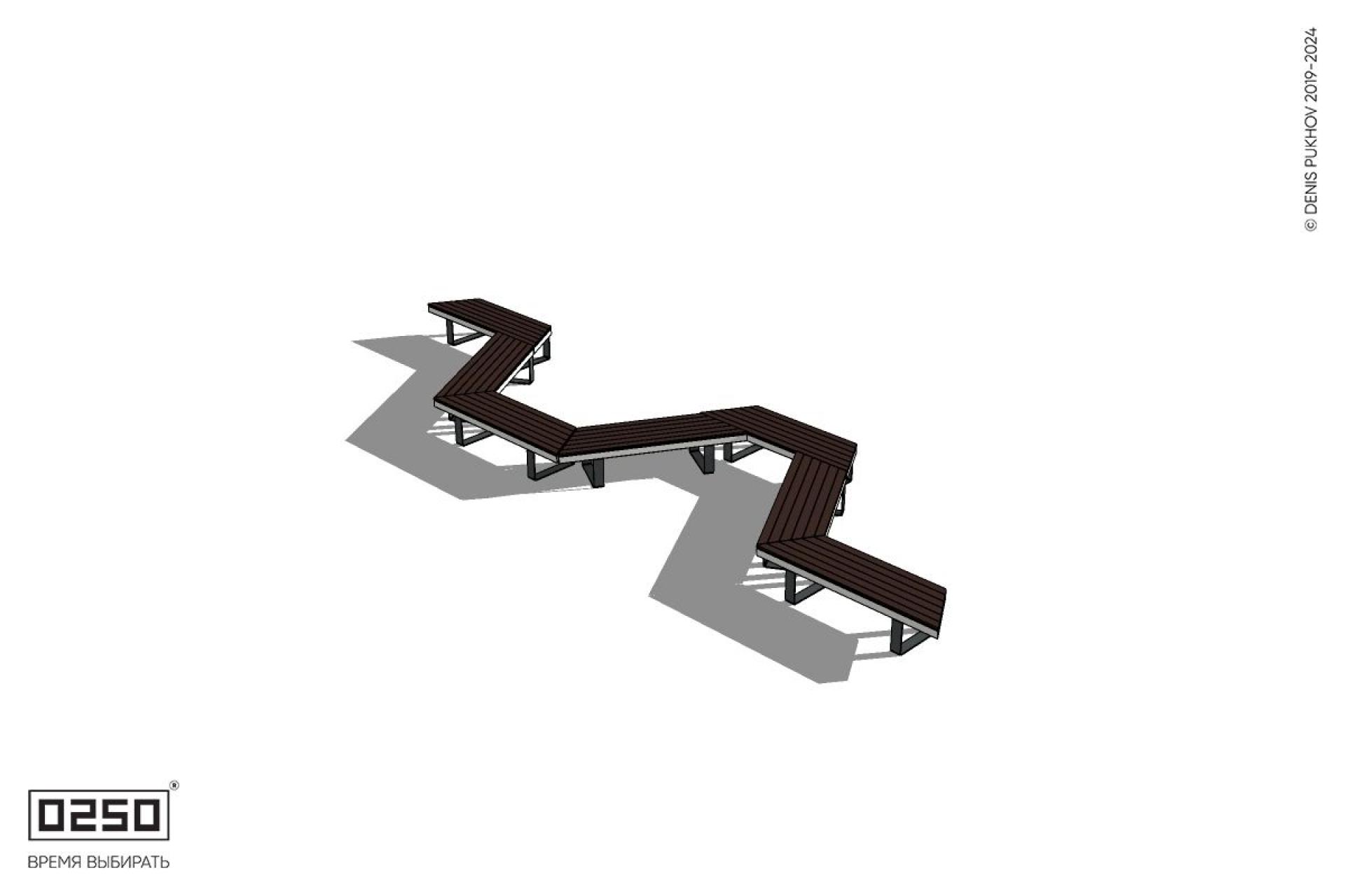 Уличная N-образная трапецеидальная скамейка на ножках производство 0250