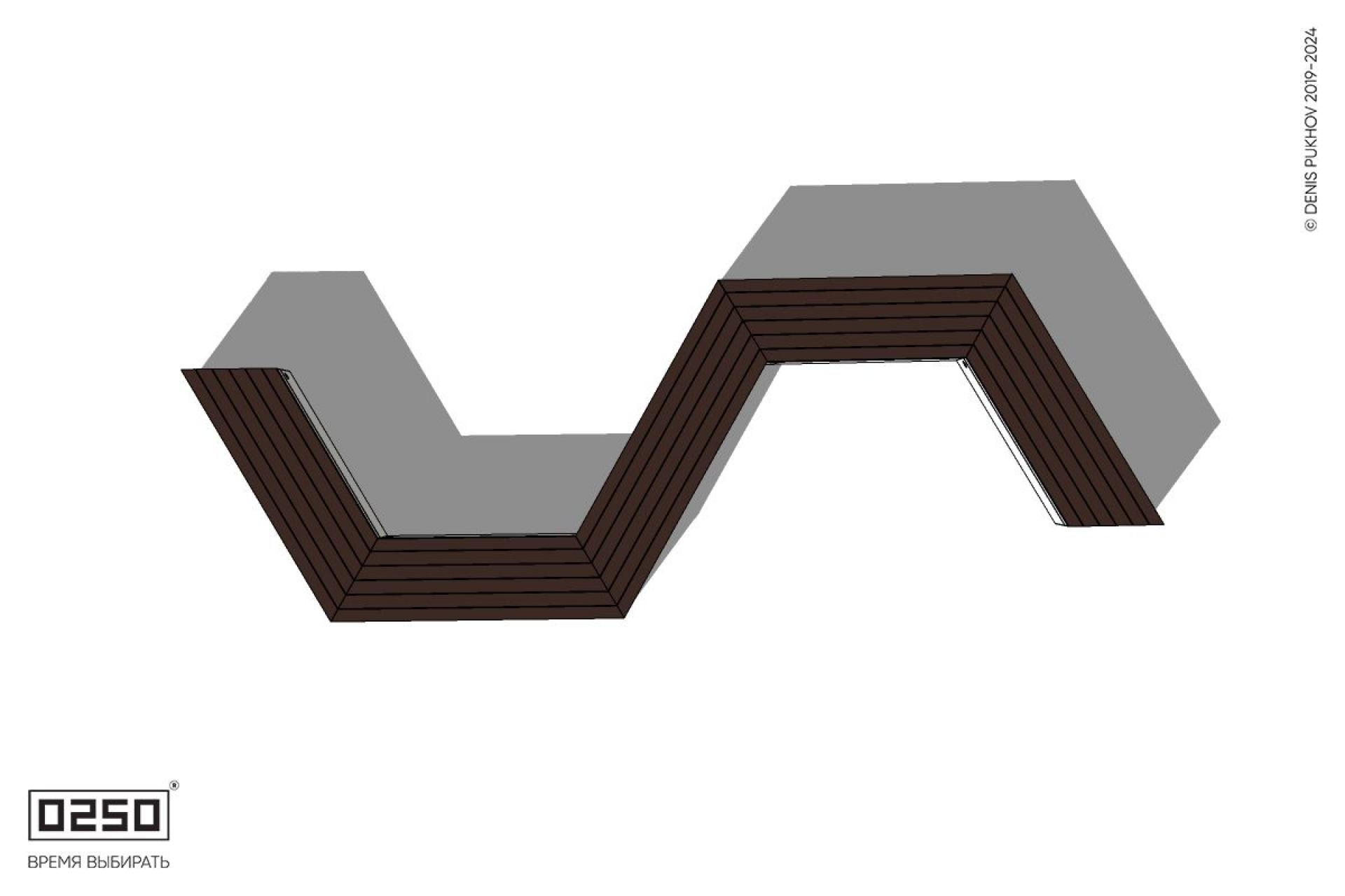 Уличная S-образная трапецеидальная длинная скамейка на блоке производство 0250, module