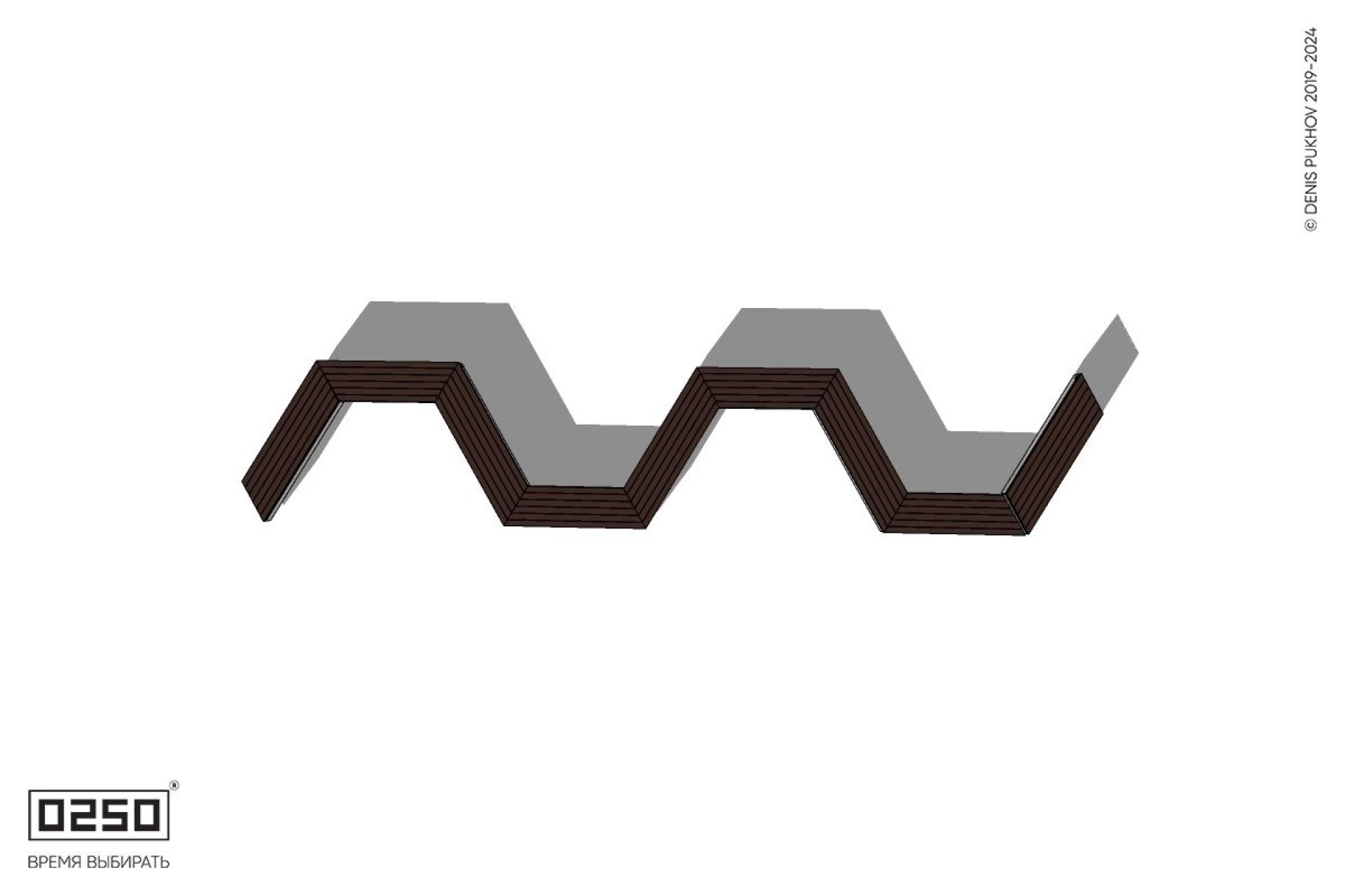 Уличная S-образная трапецеидальная двойная скамейка на блоке производство 0250