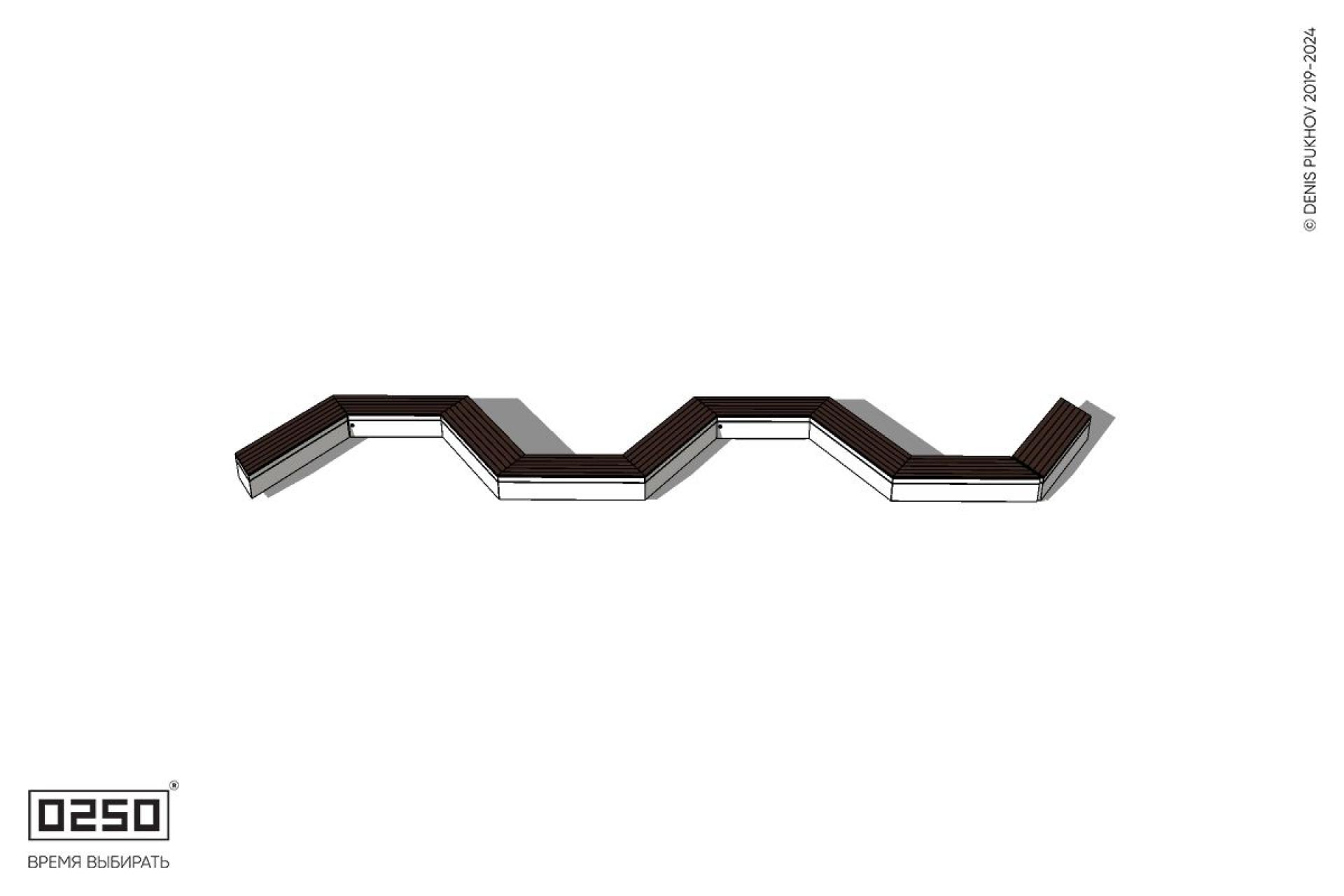 Уличная S-образная трапецеидальная двойная скамейка на блоке производство 0250