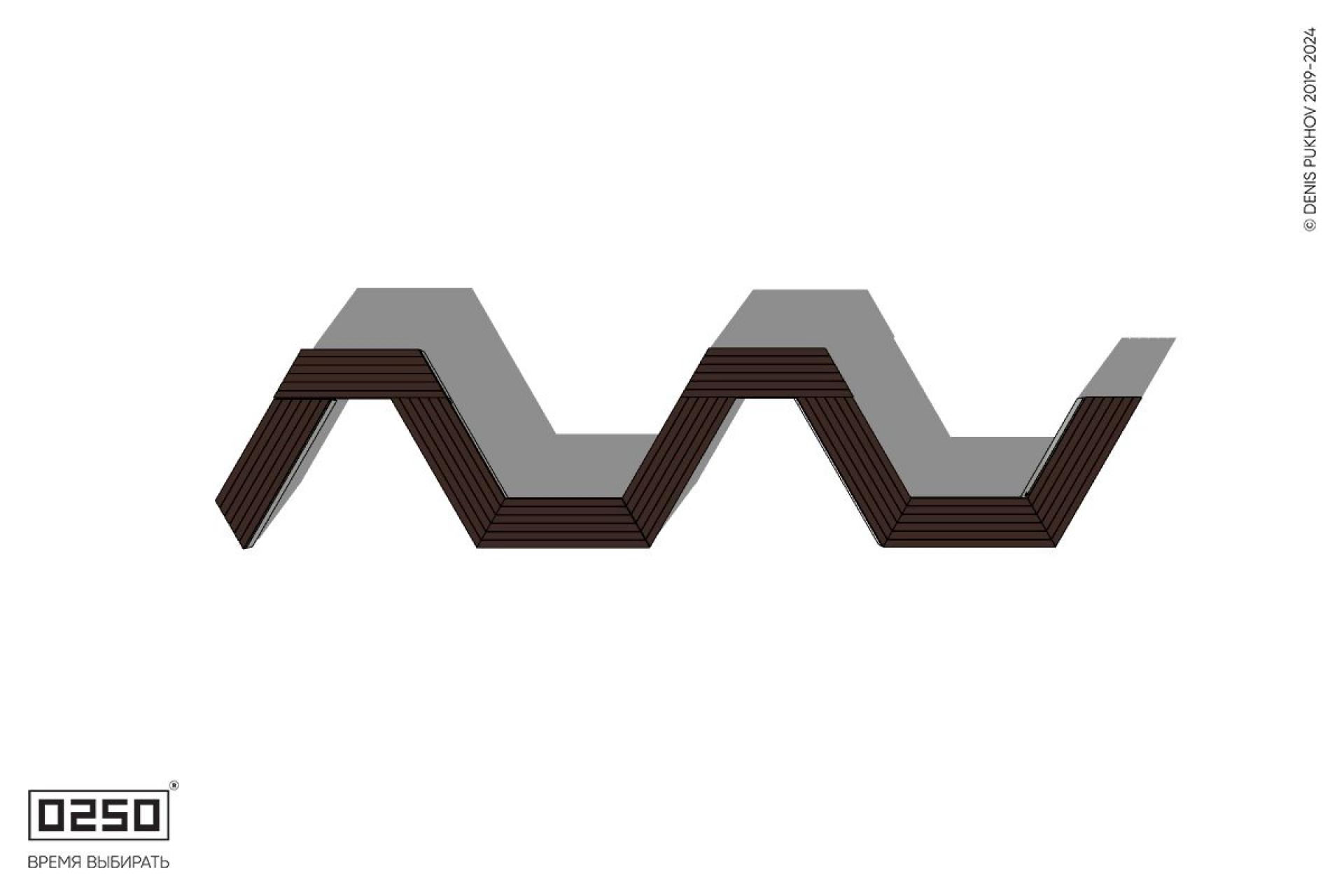 Уличная S-образная трапецеидальная короткая двойная скамейка на блоке производство 0250, module