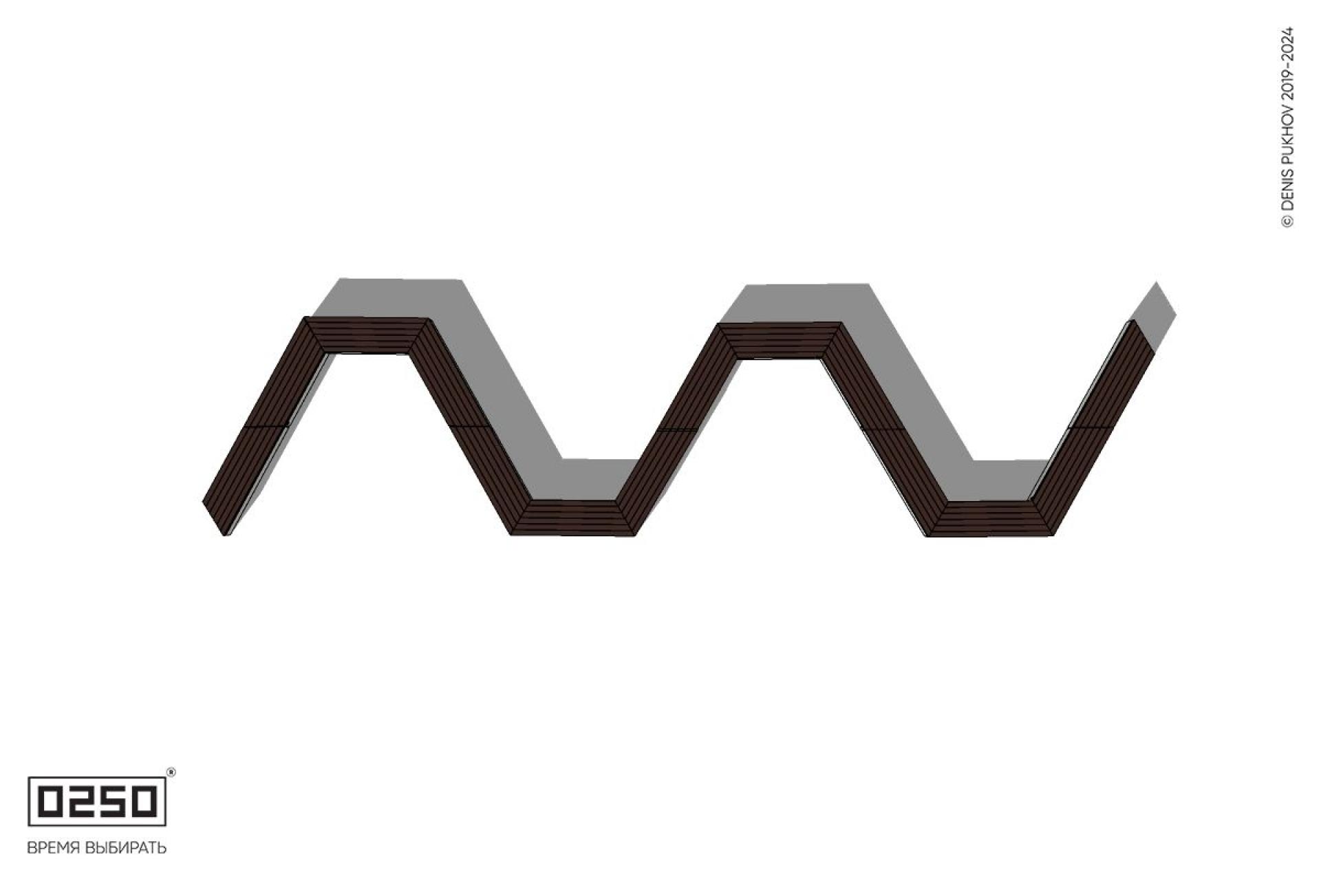 Уличная S-образная трапецеидальная широкая двойная скамейка на блоке производство 0250, module