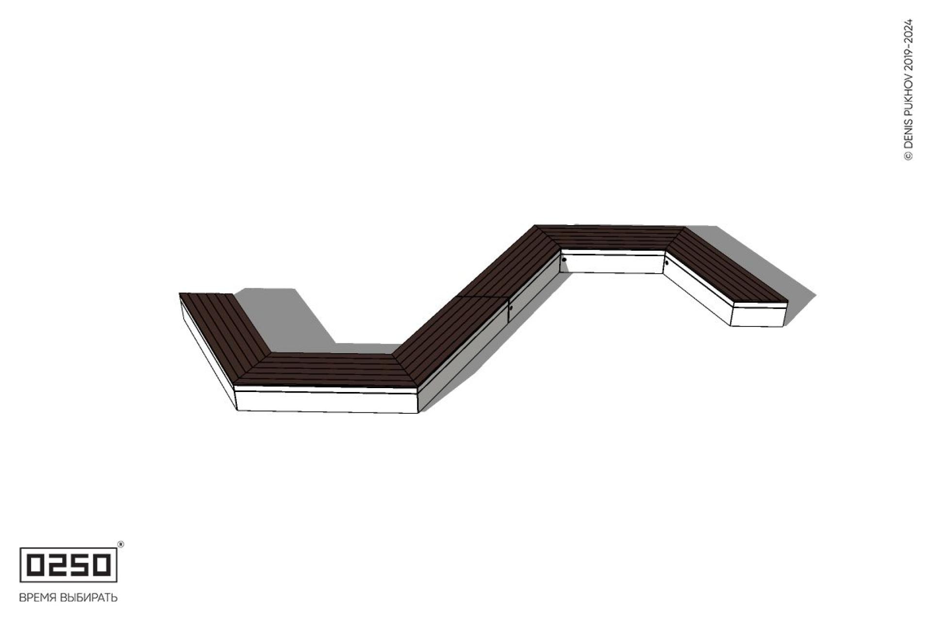 Уличная S-образная трапецеидальная широкая скамейка на блоке производство 0250 Уличная S-образная трапецеидальная широкая скамейка на блоке производство 0250