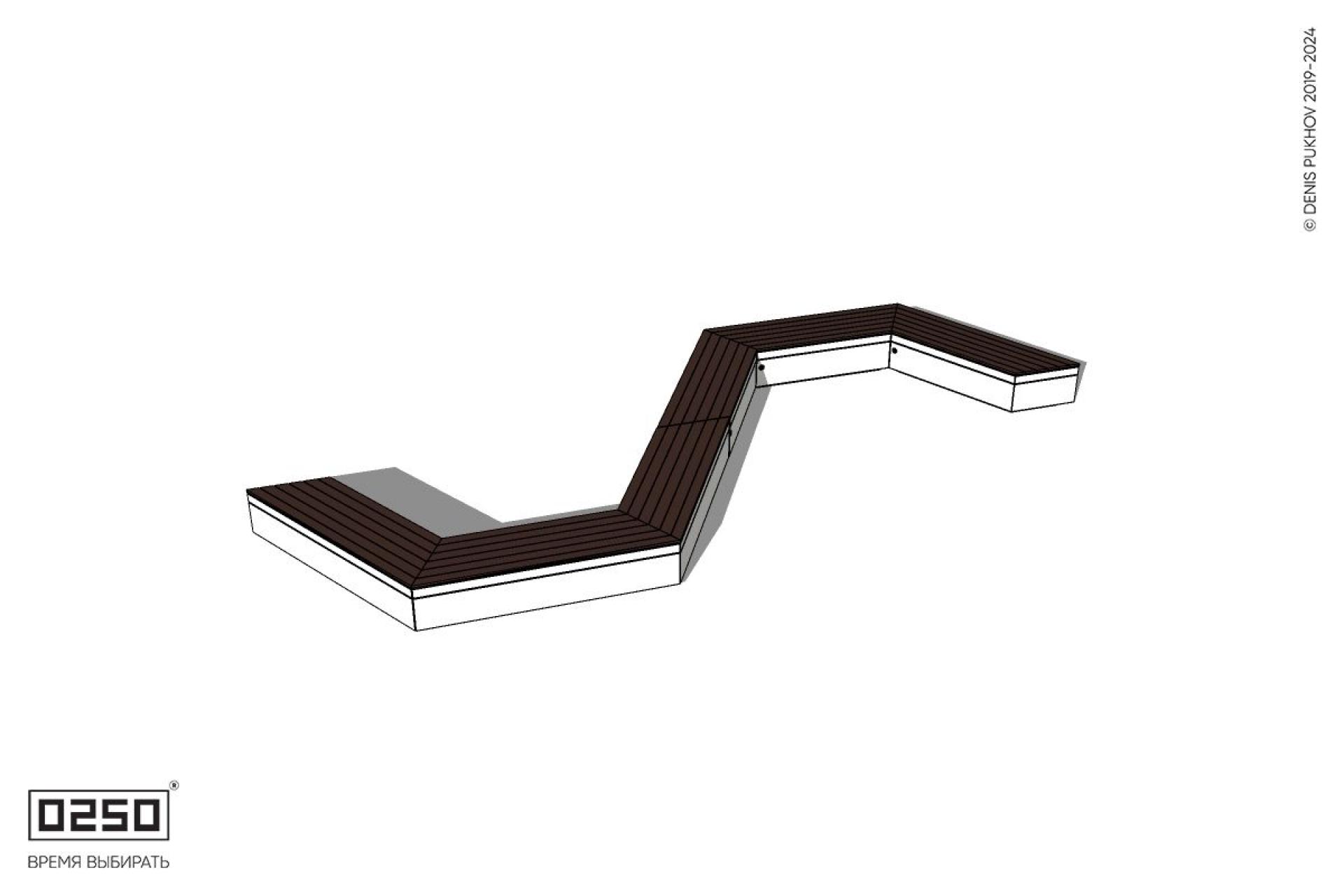 Уличная S-образная трапецеидальная широкая скамейка на блоке производство 0250 Уличная S-образная трапецеидальная широкая скамейка на блоке производство 0250