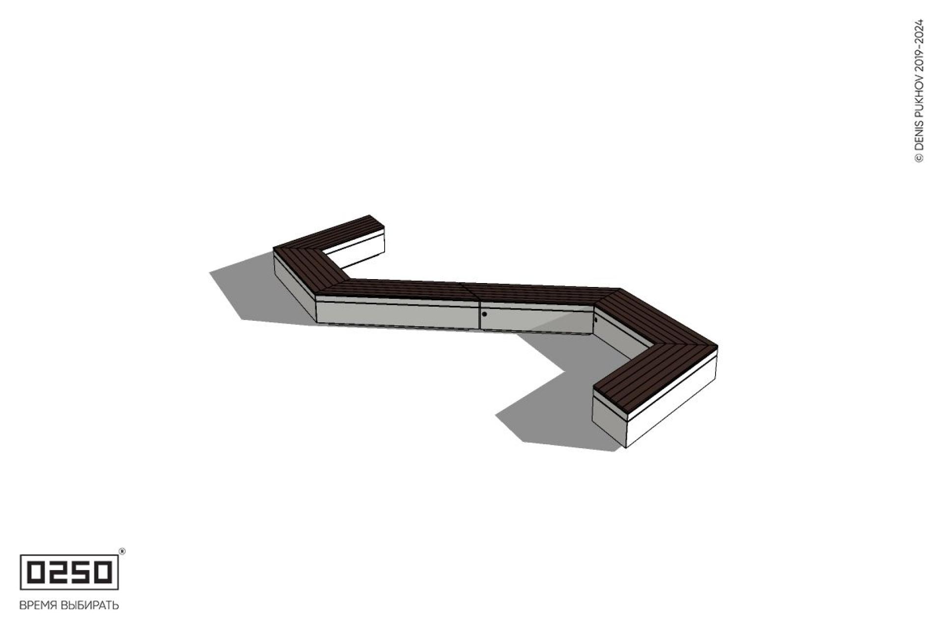 Уличная S-образная трапецеидальная широкая скамейка на блоке производство 0250 Уличная S-образная трапецеидальная широкая скамейка на блоке производство 0250