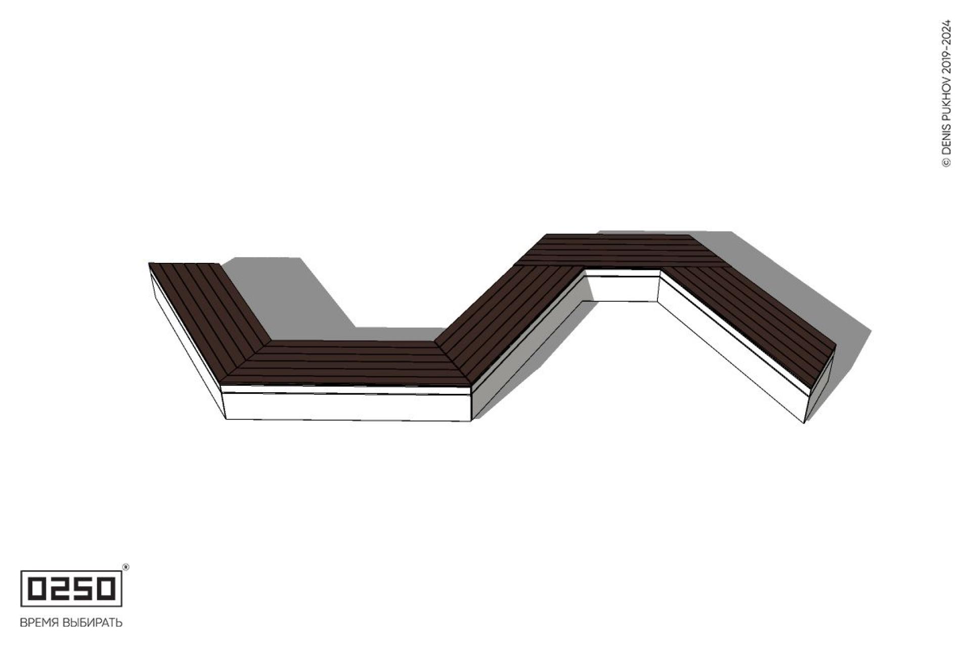 Уличная S-образная трапецеидальная скамейка на блоке производство 0250