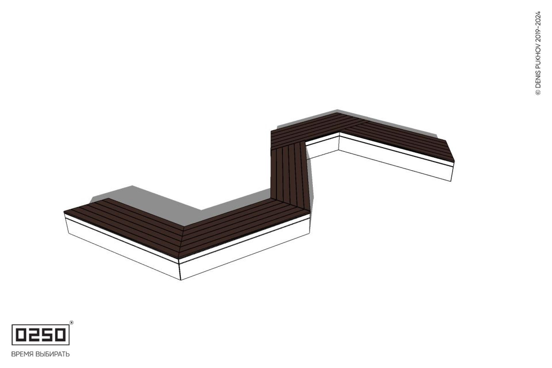 Уличная S-образная трапецеидальная скамейка на блоке производство 0250