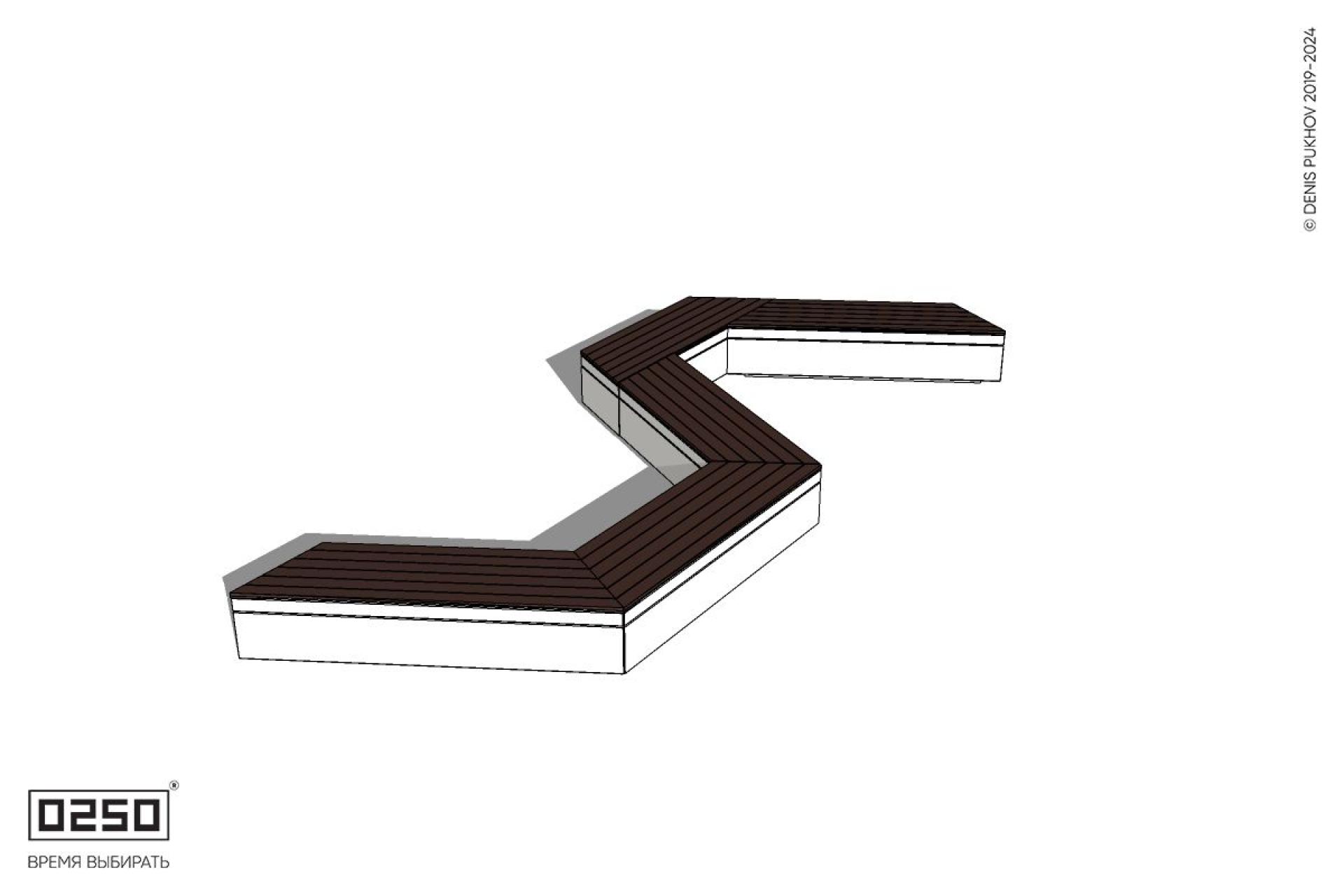 Уличная S-образная трапецеидальная скамейка на блоке производство 0250