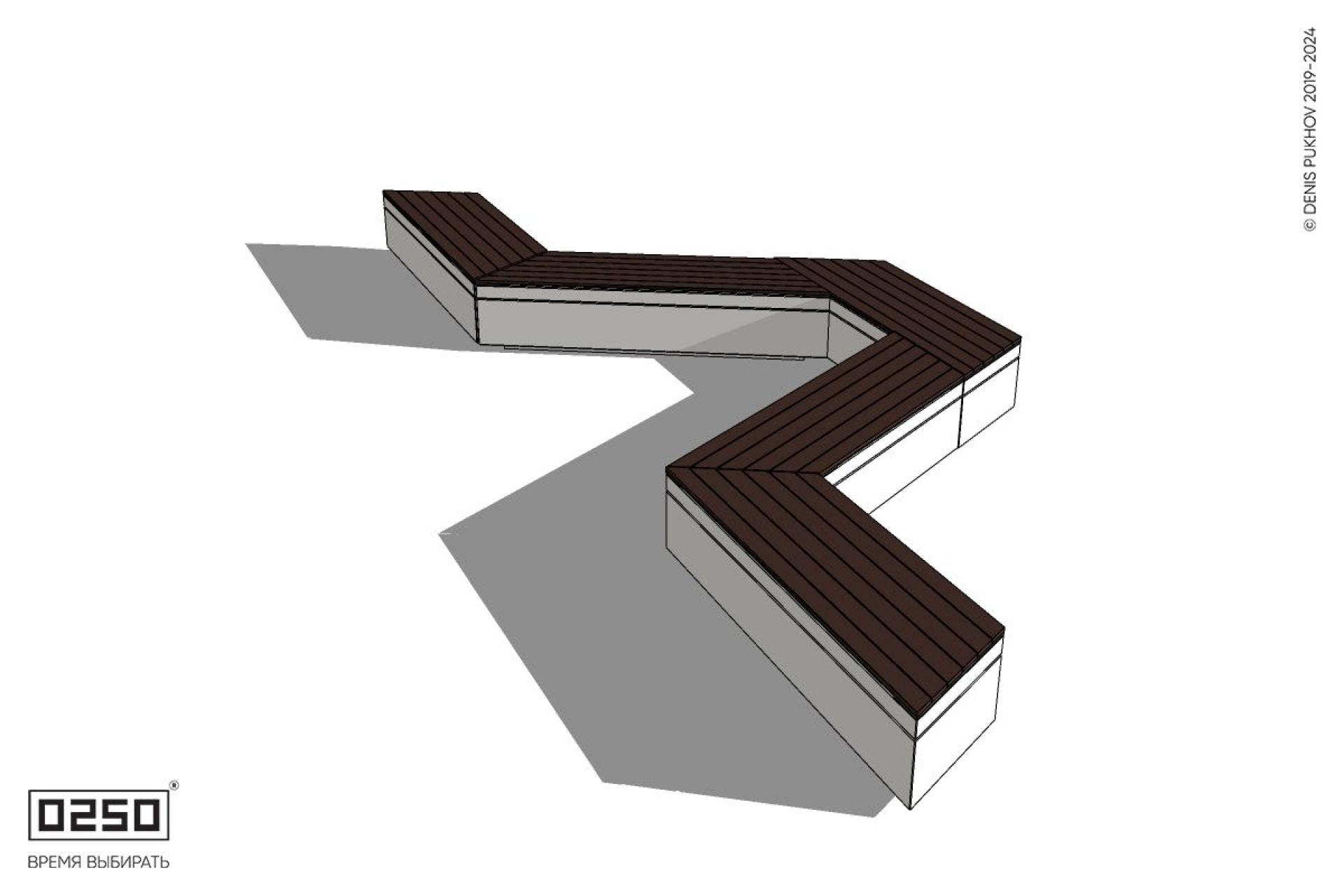 Уличная U-образная трапецеидальная скамейка на блоке производство 0250 Уличная U-образная трапецеидальная скамейка на блоке производство 0250