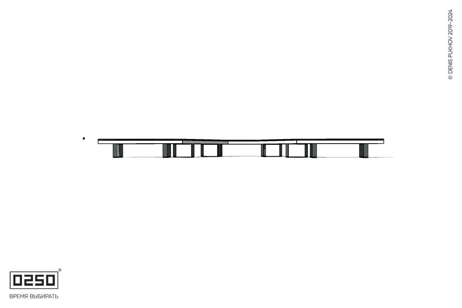 Уличная U-образная трапецеидальная скамейка на ножках производство 0250