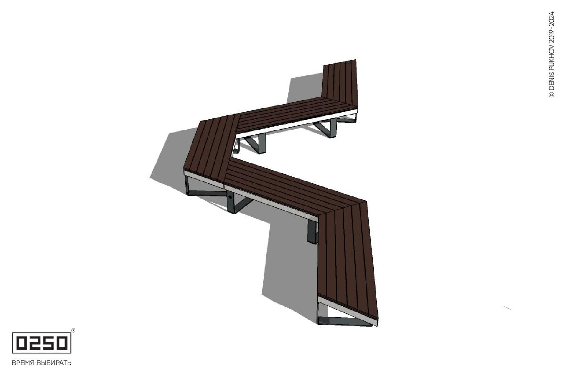 Уличная U-образная трапецеидальная скамейка на ножках производство 0250