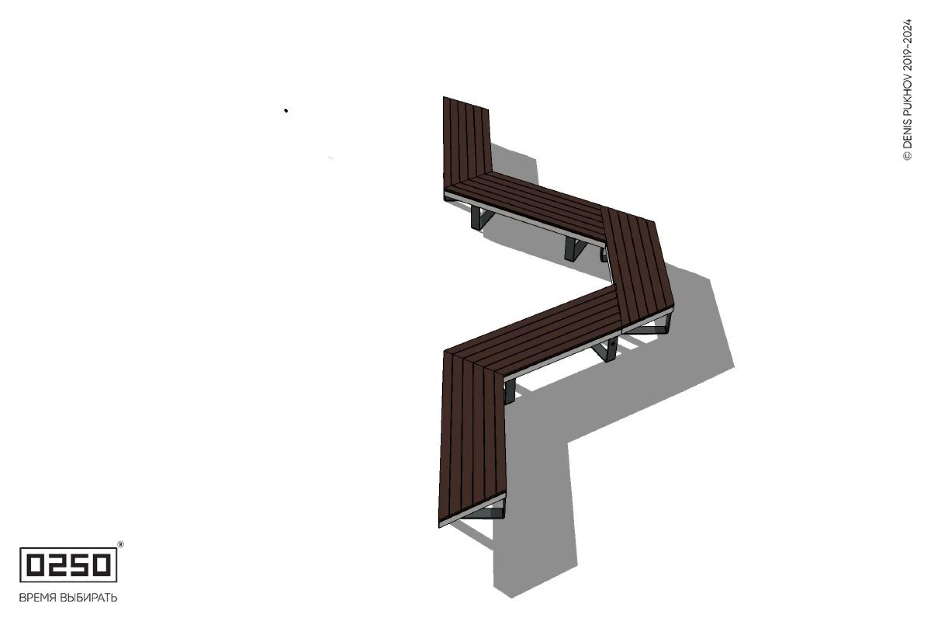 Уличная U-образная трапецеидальная скамейка на ножках производство 0250