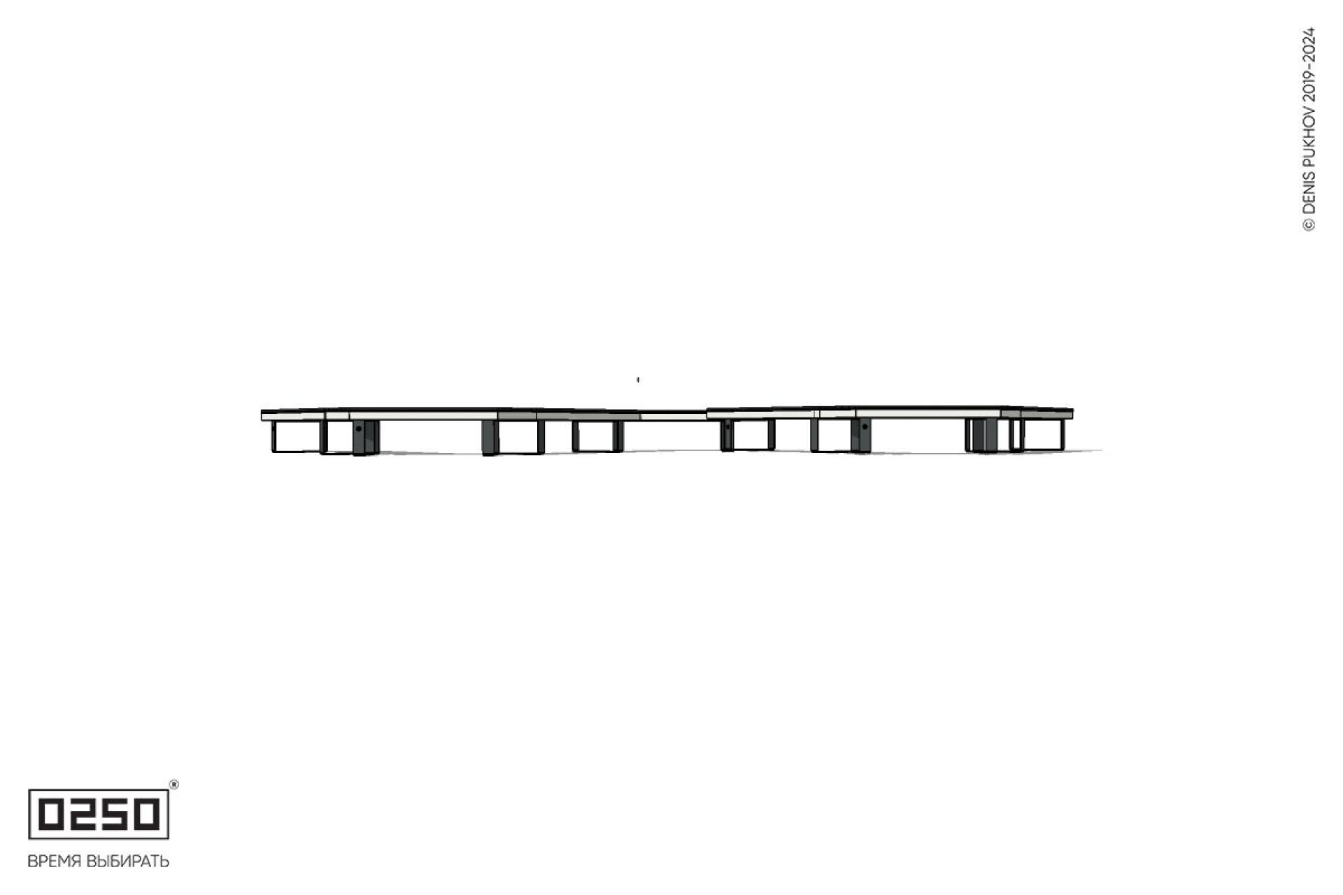 Уличная U-образная трапецеидальная длинная скамейка на ножках производство 0250