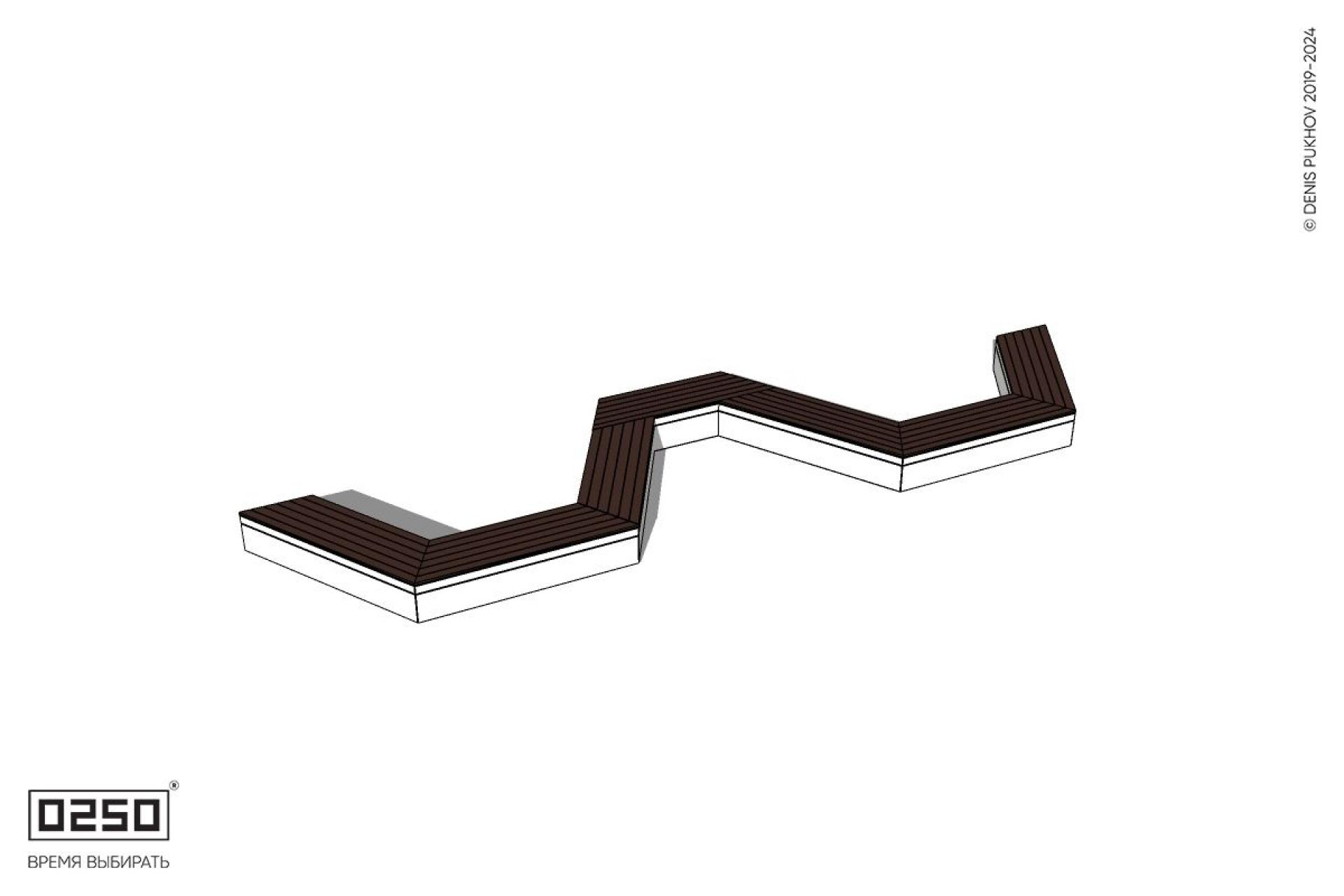 Уличная W-образная трапецеидальная скамейка на блоке производство 0250