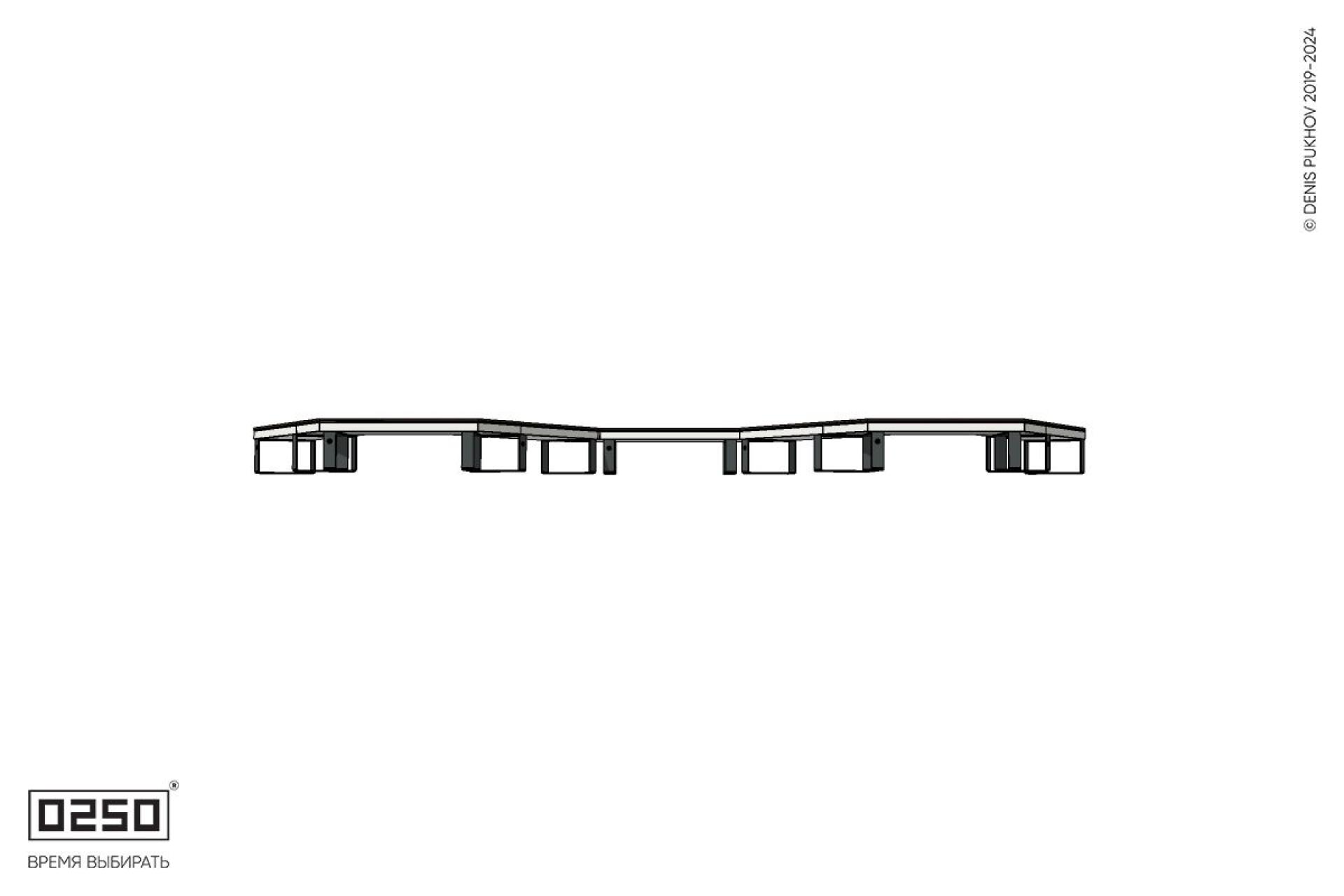 Уличная W-образная трапецеидальная скамейка на ножках производство 0250