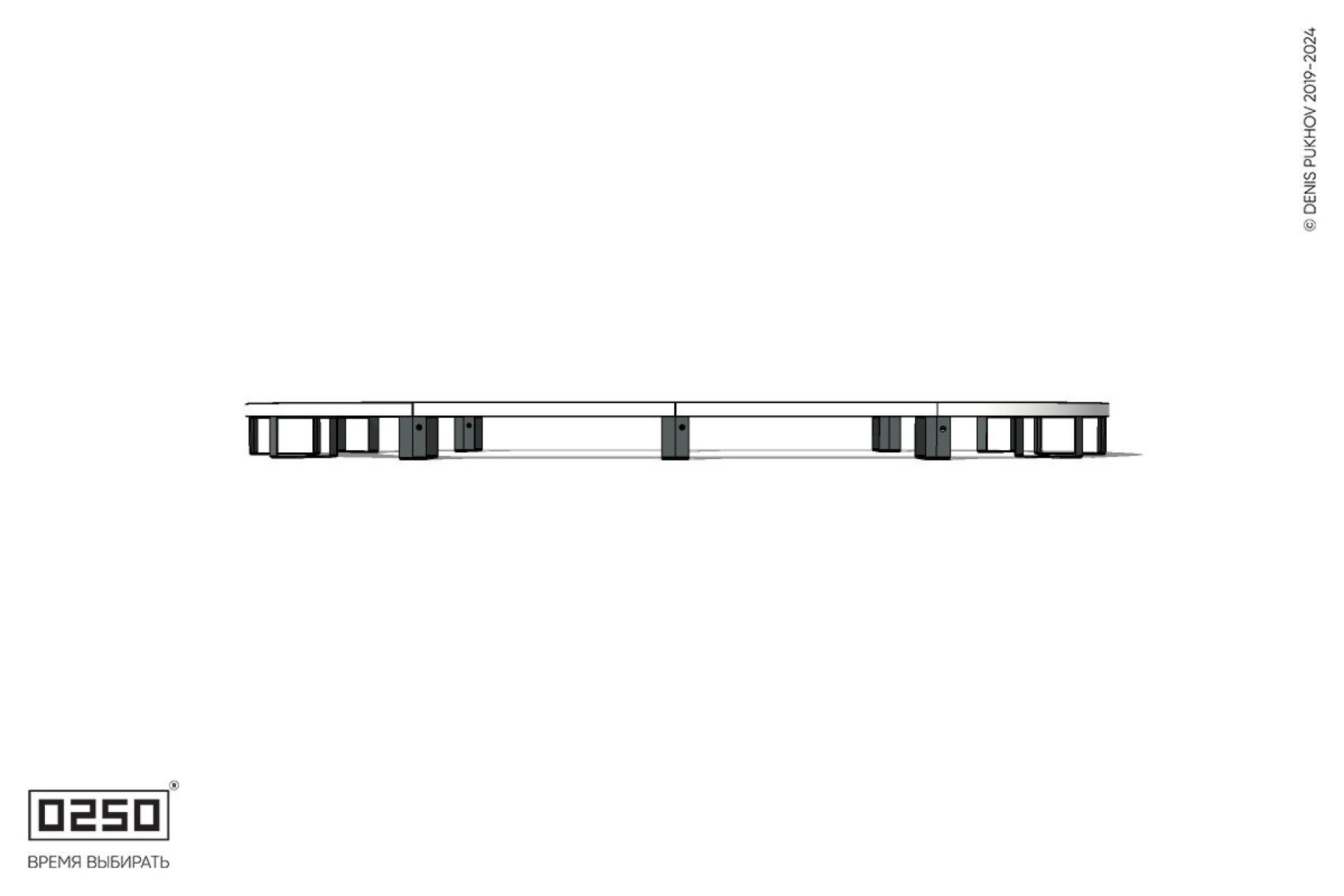 Уличная Бетонная округлая двухпролетная скамейка на ножках производство 0250