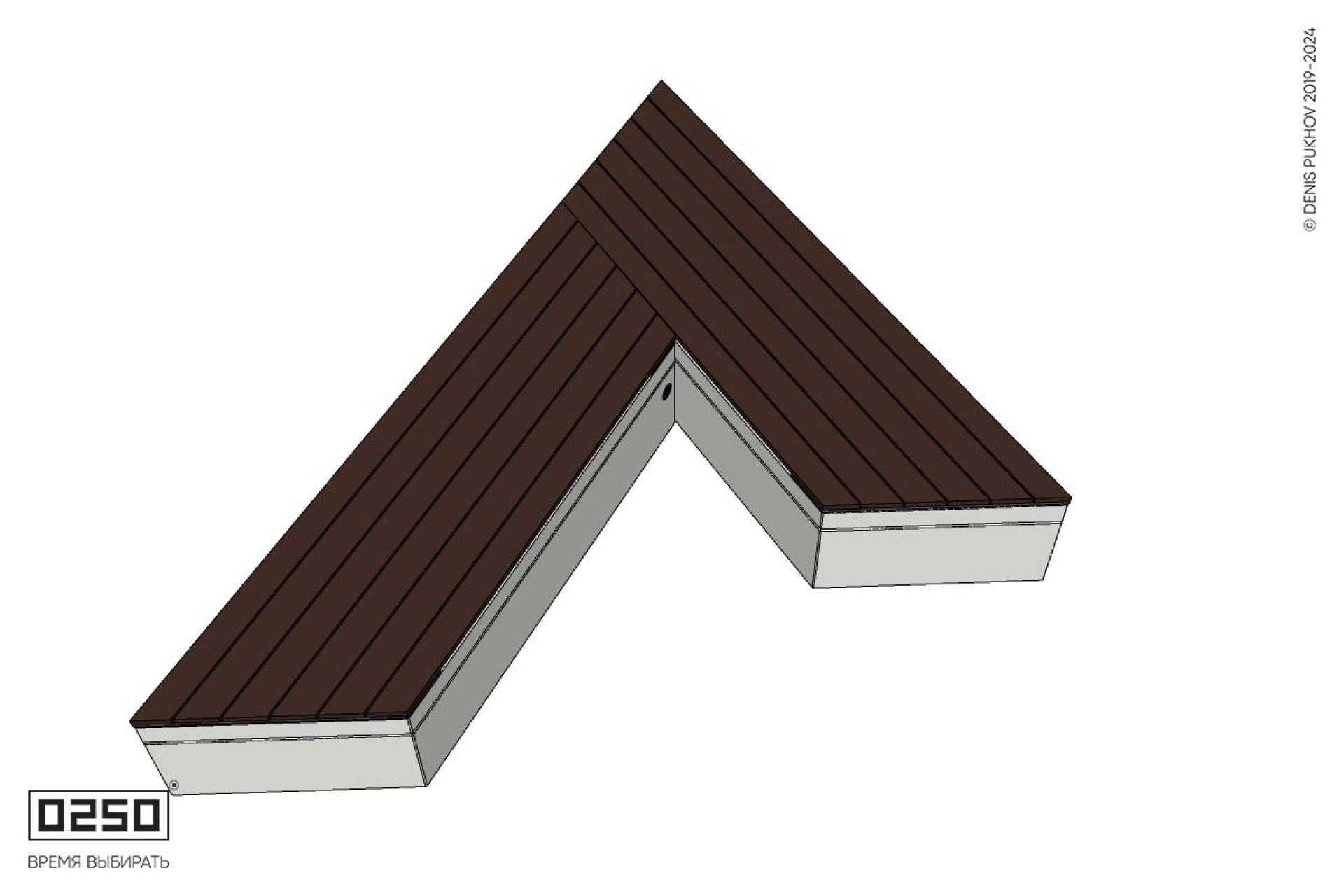 Уличная Остроугольная скамейка на блоке производство 0250