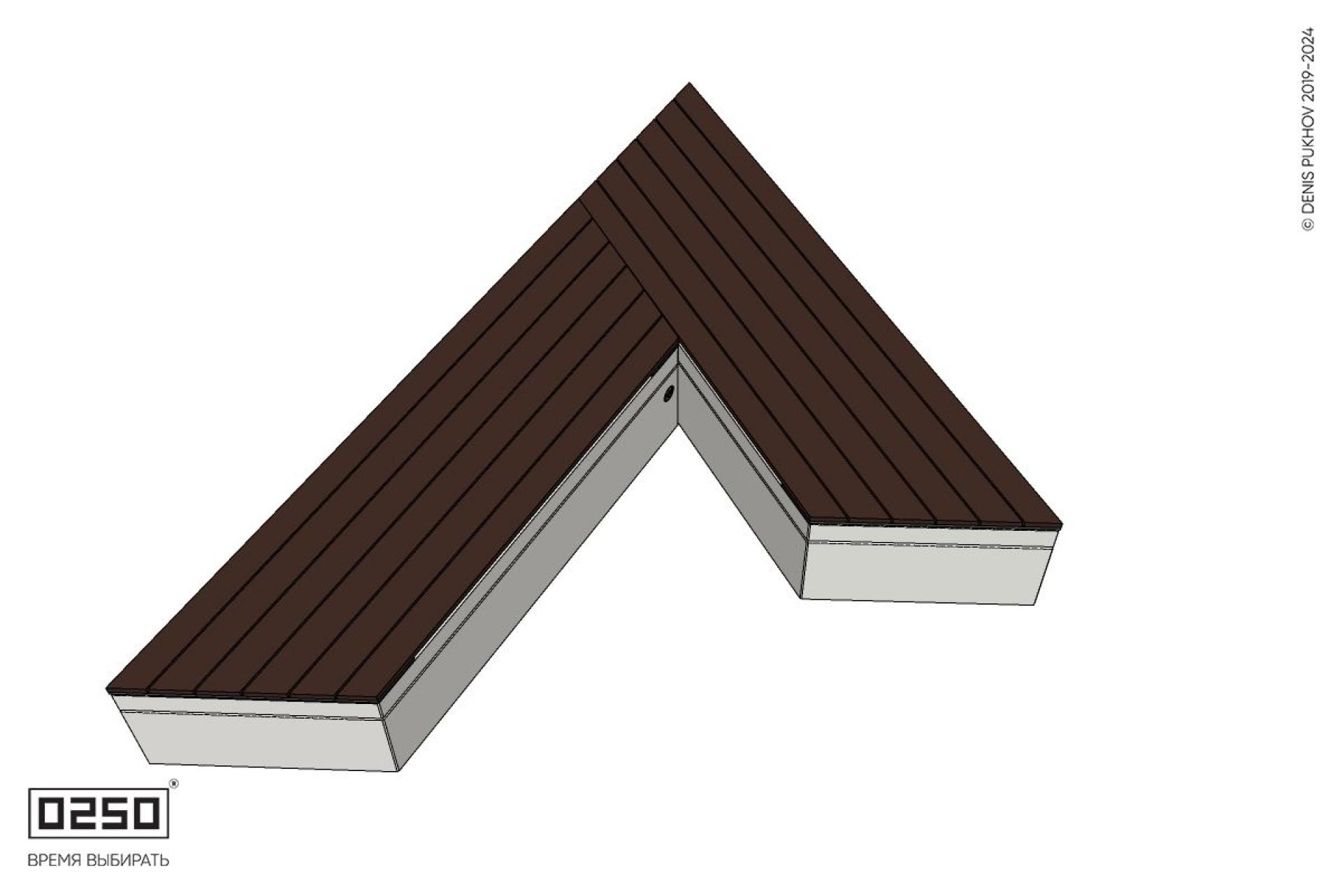 Уличная Остроугольная скамейка на блоке производство 0250