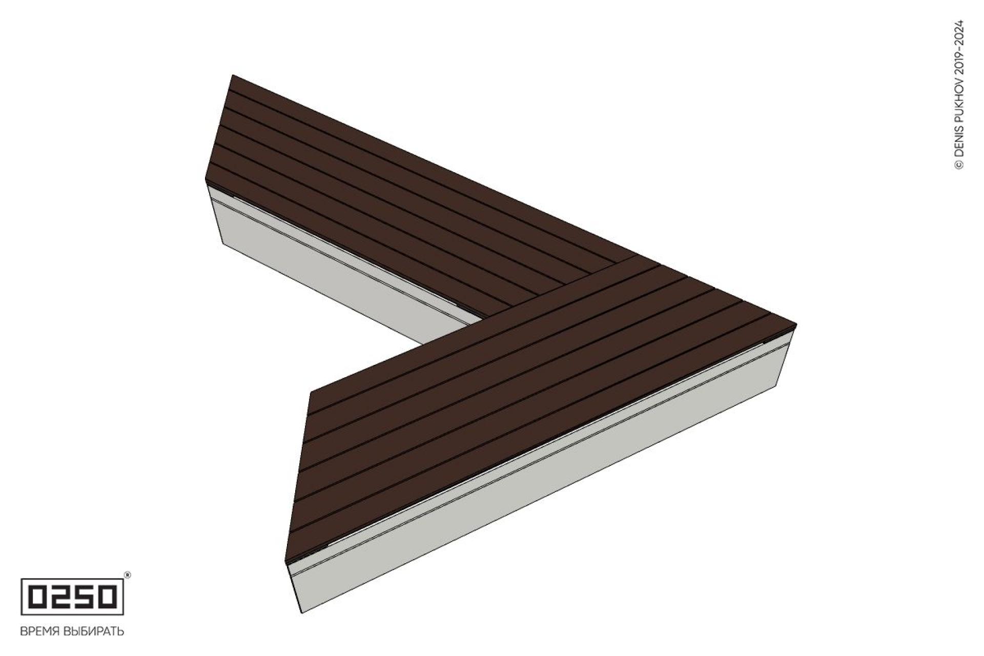 Уличная Остроугольная скамейка на блоке производство 0250