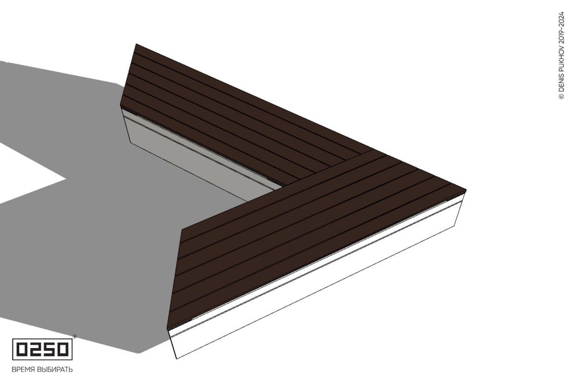Уличная Остроугольная скамейка на блоке производство 0250