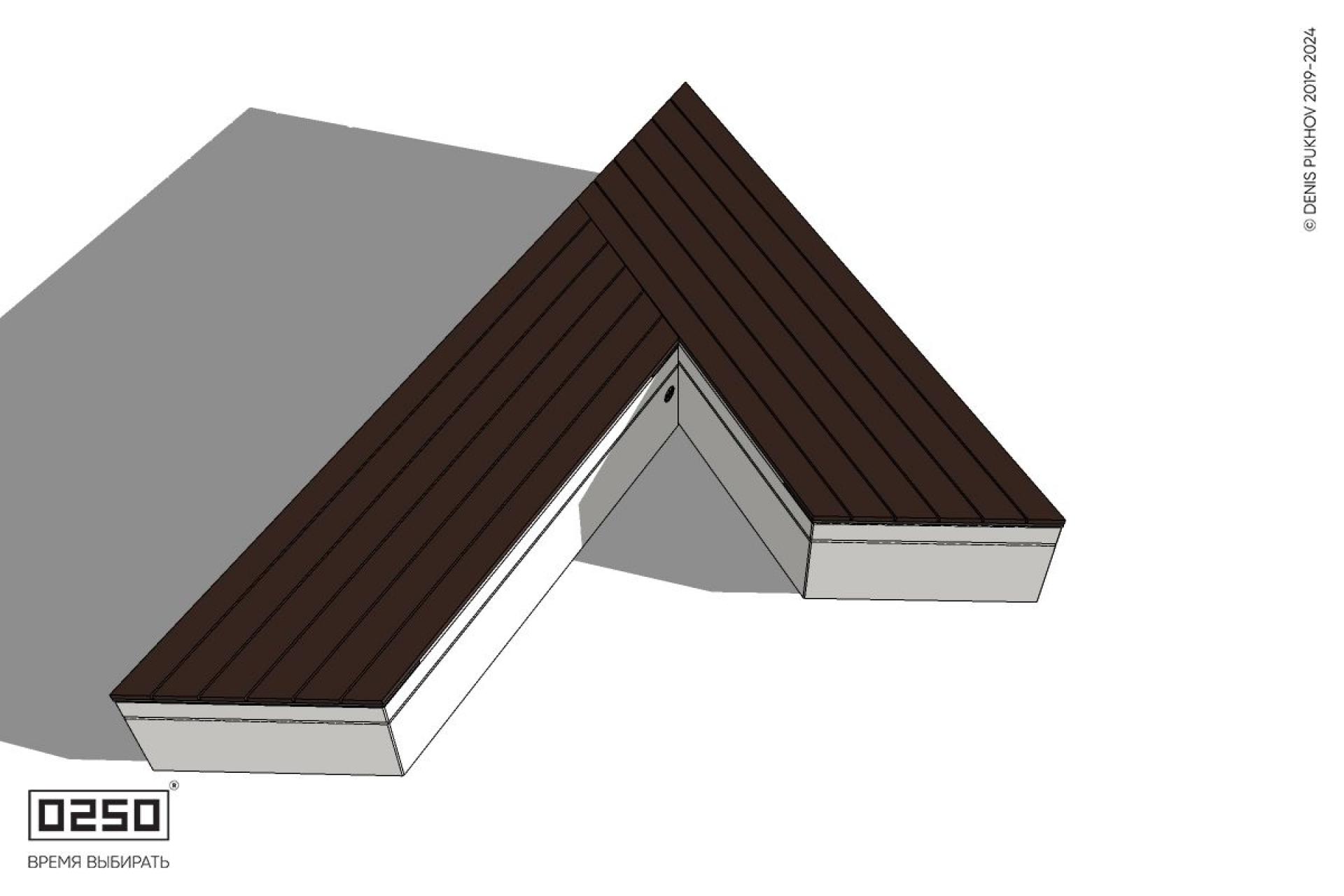 Уличная Остроугольная скамейка на блоке производство 0250