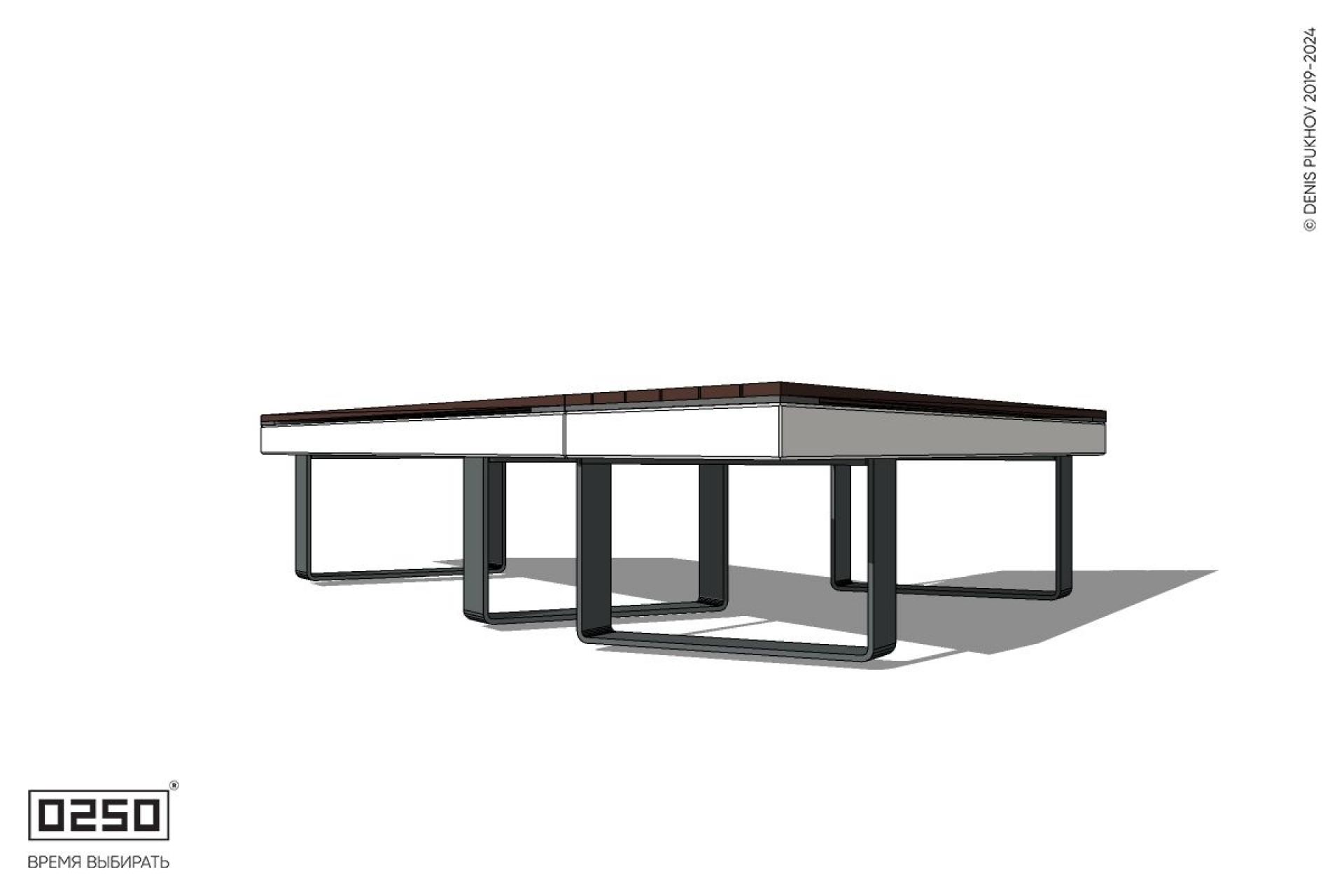 Уличная Остроугольная скамейка на ножках производство 0250