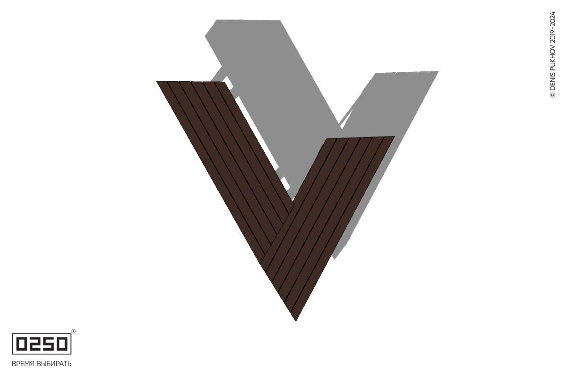 Уличная Остроугольная скамейка на ножках производство 0250, module