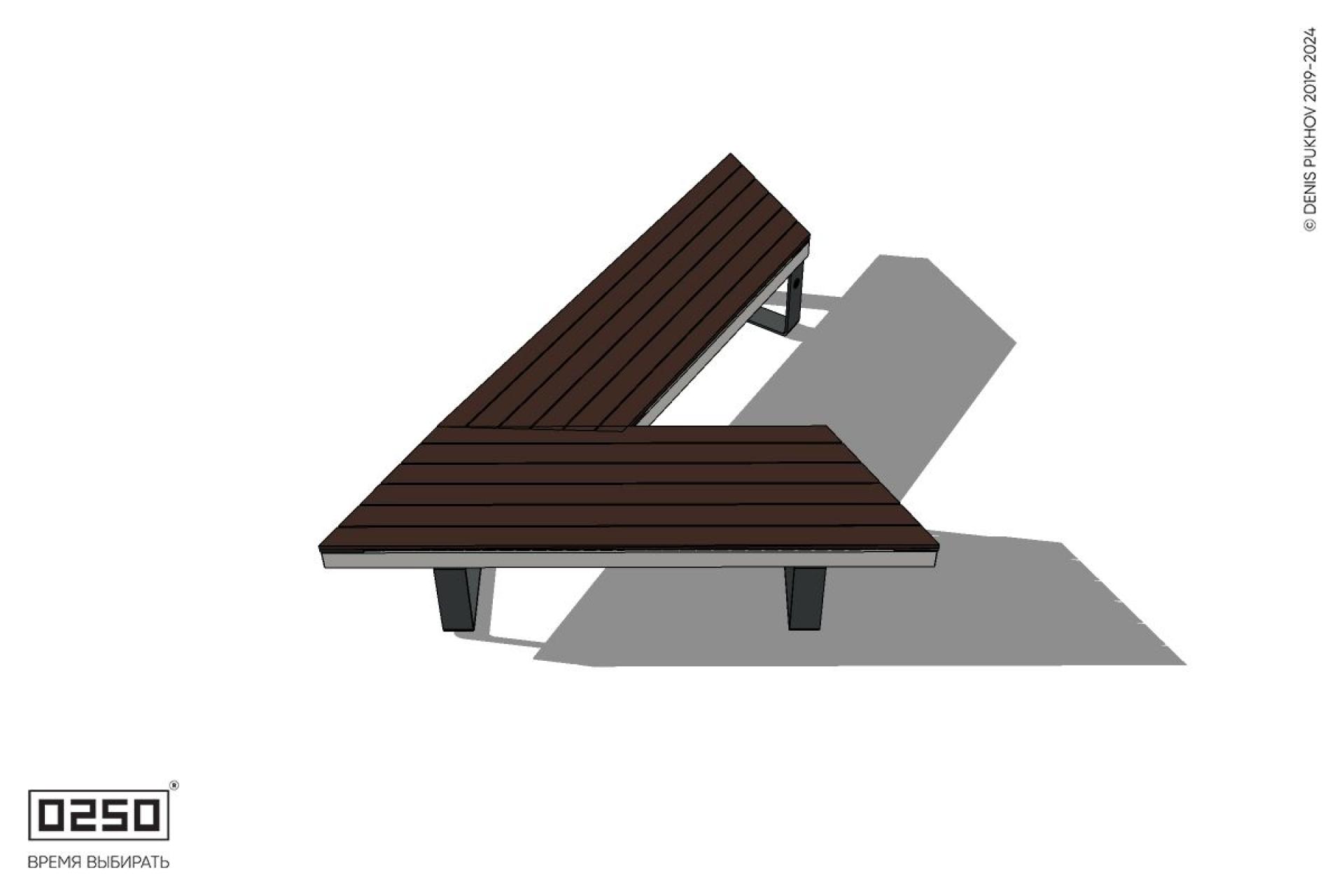 Уличная Остроугольная скамейка на ножках производство 0250