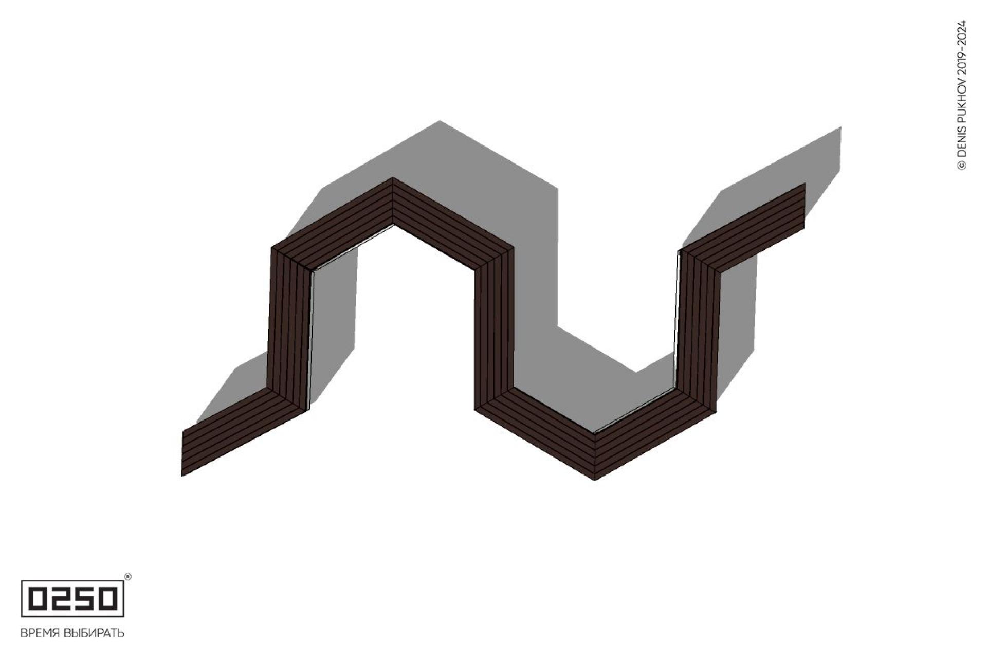 Уличная N-образная гексагональная скамейка на блоке производство 0250, module