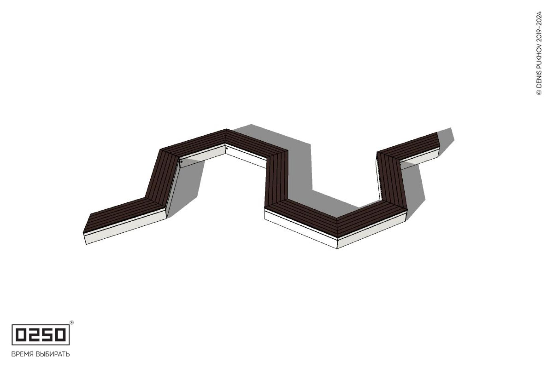 Уличная N-образная гексагональная скамейка на блоке производство 0250