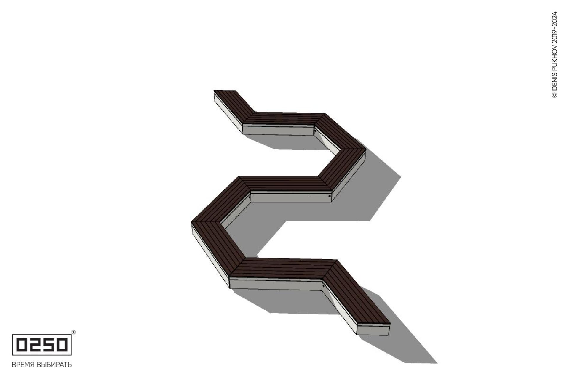 Уличная N-образная гексагональная скамейка на блоке производство 0250