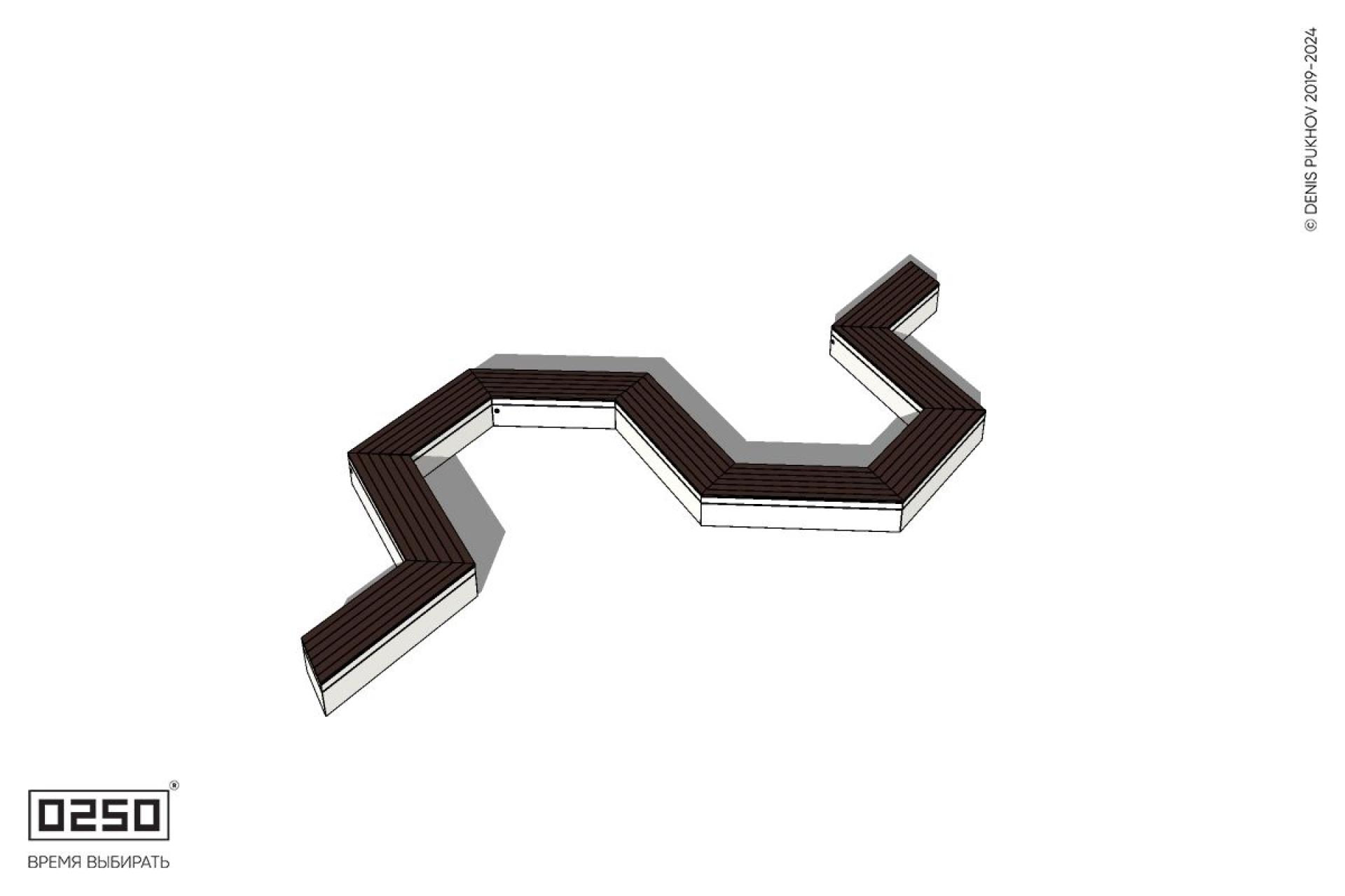 Уличная N-образная гексагональная скамейка на блоке производство 0250