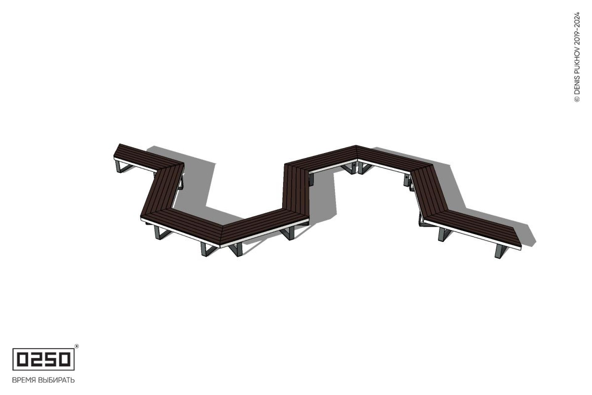 Уличная N-образная гексагональная скамейка на ножках производство 0250 Уличная N-образная гексагональная скамейка на ножках производство 0250