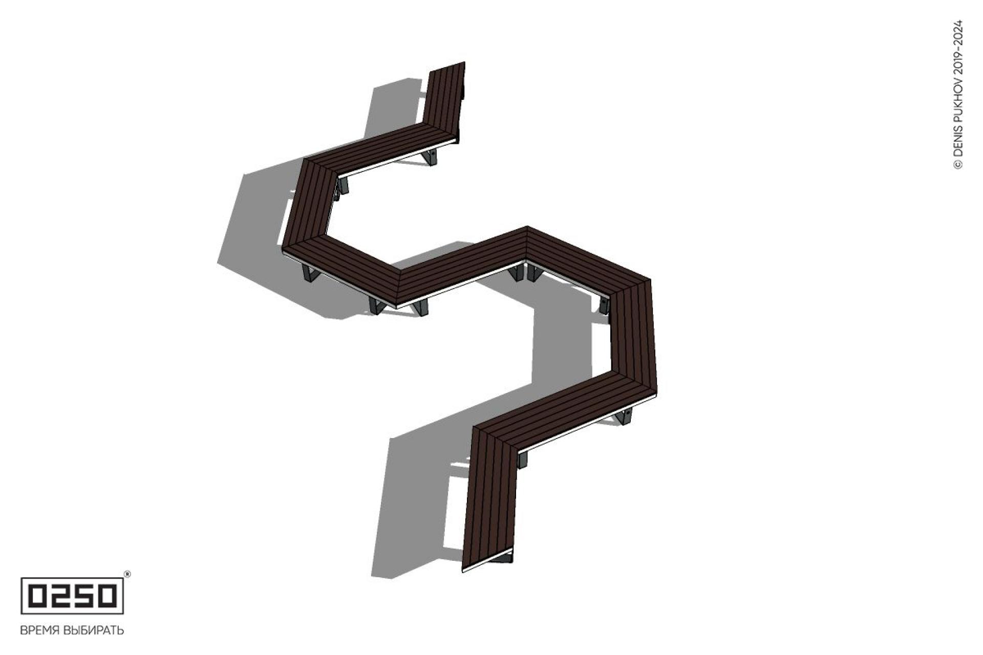 Уличная N-образная гексагональная скамейка на ножках производство 0250 Уличная N-образная гексагональная скамейка на ножках производство 0250