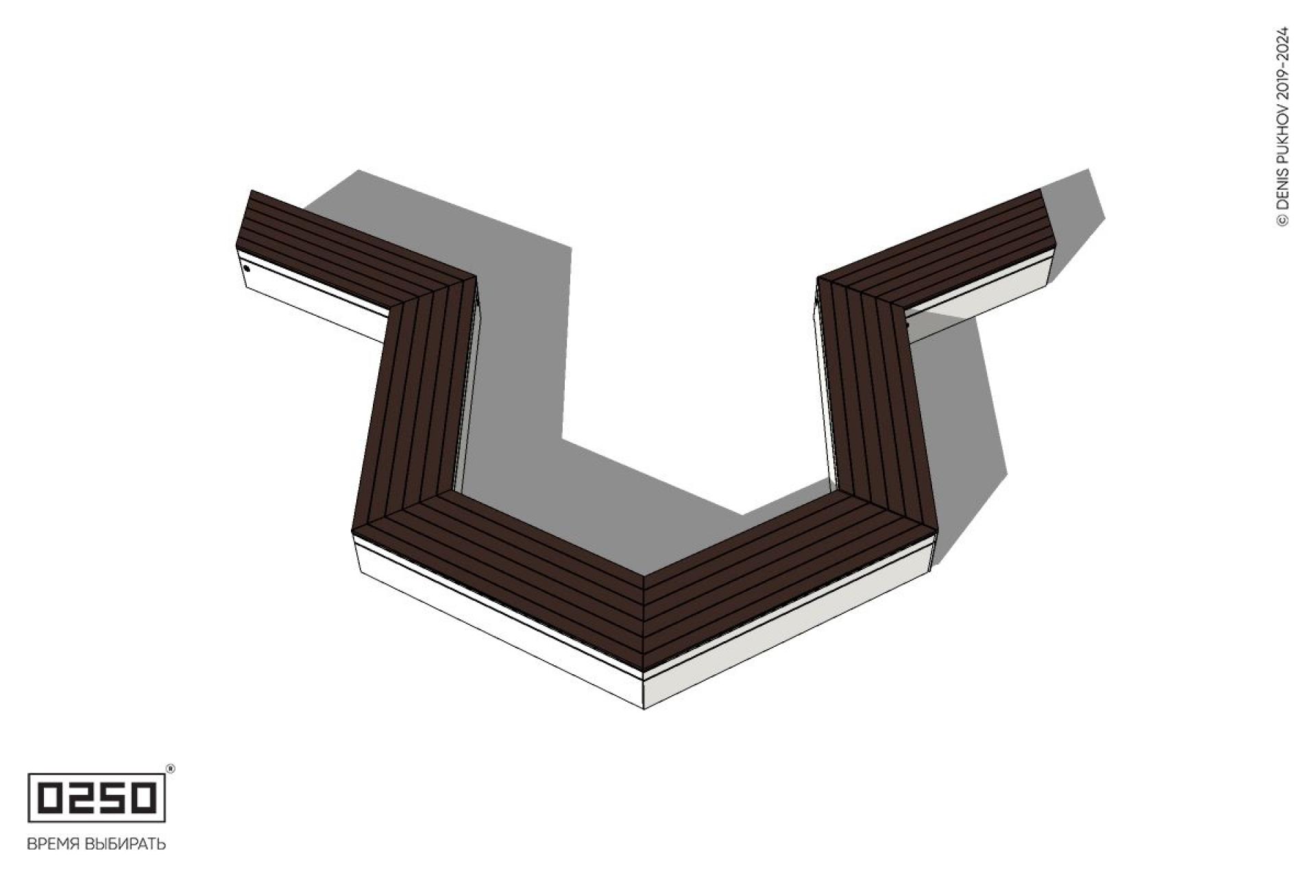 Уличная U-образная гексагональная скамейка на блоке производство 0250 Уличная U-образная гексагональная скамейка на блоке производство 0250