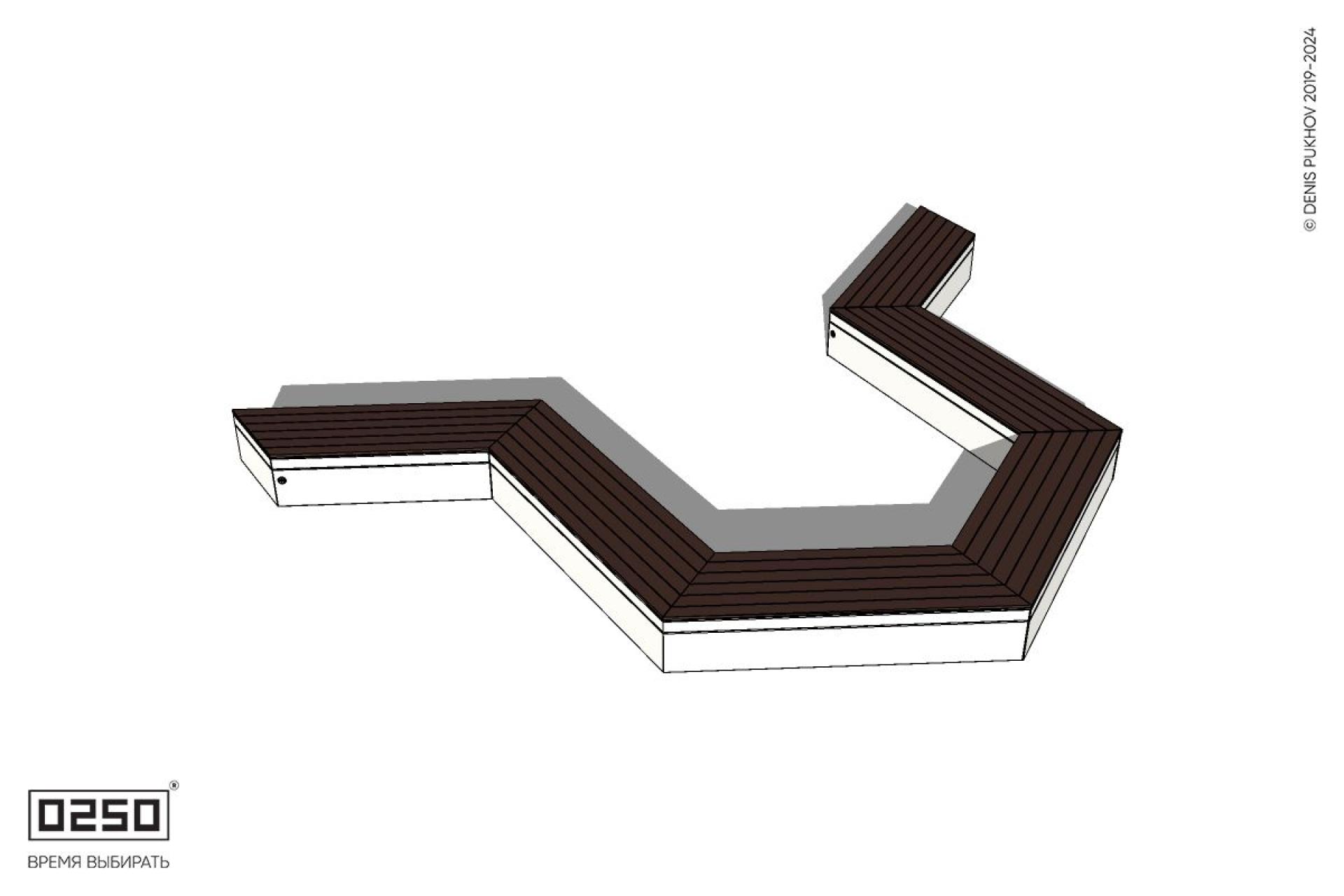 Уличная U-образная гексагональная скамейка на блоке производство 0250 Уличная U-образная гексагональная скамейка на блоке производство 0250