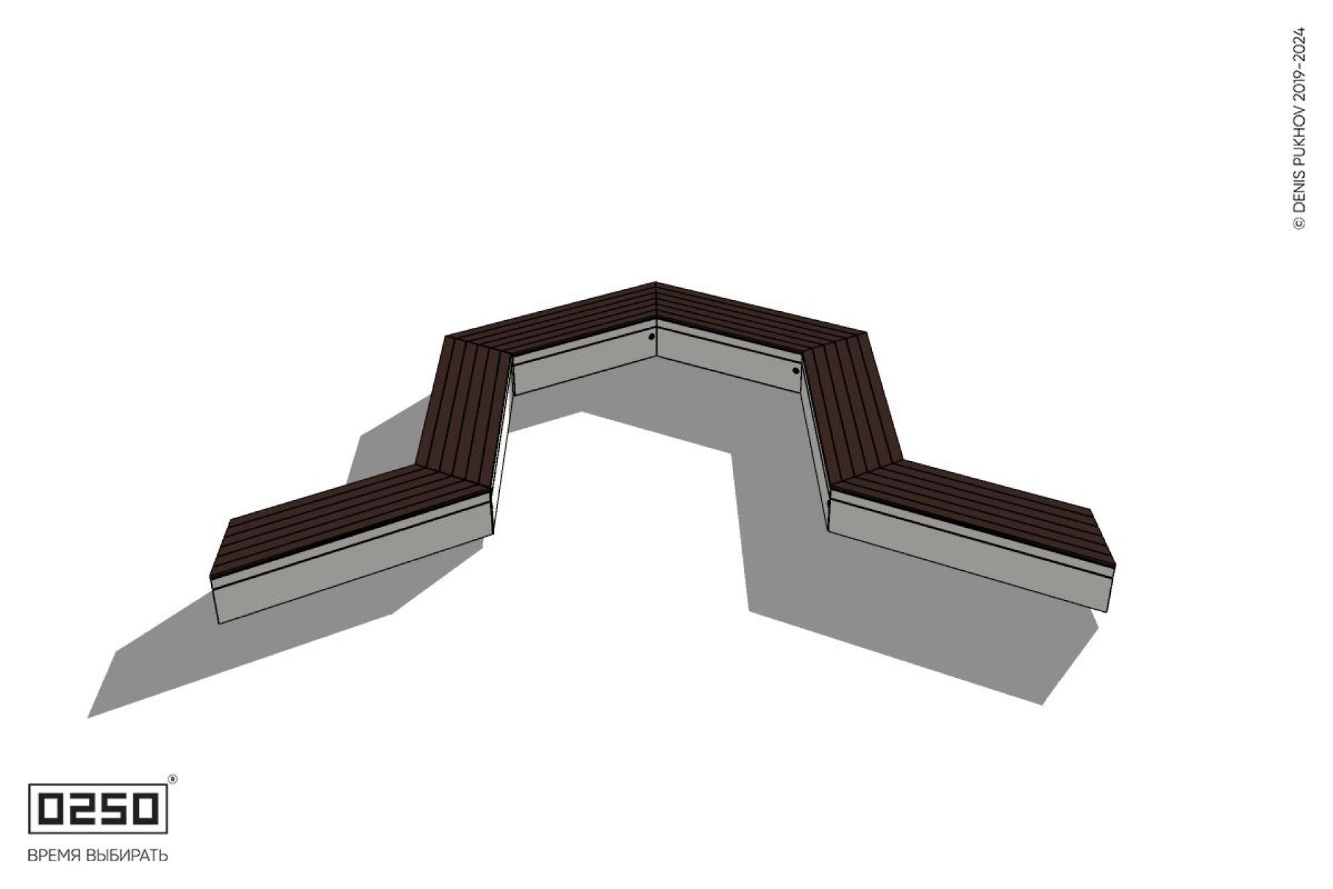 Уличная U-образная гексагональная скамейка на блоке производство 0250 Уличная U-образная гексагональная скамейка на блоке производство 0250