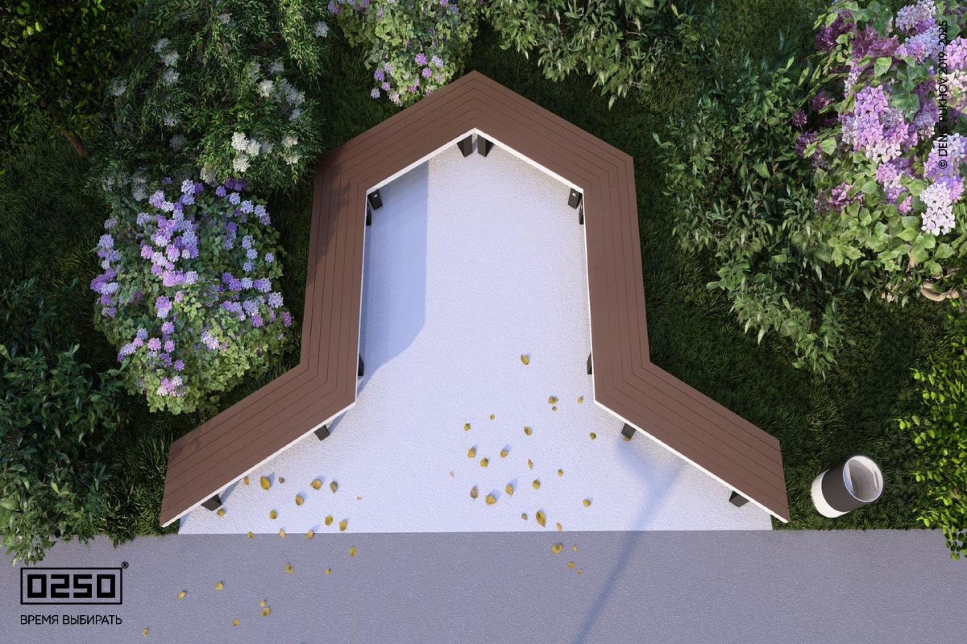 U-образная гексагональная скамейка на ножках Уличная U-образная гексагональная скамейка на ножках производство 0250, module