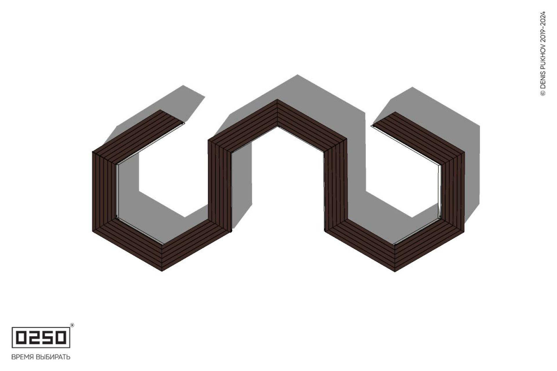 Уличная W-образная гексагональная закрытая скамейка на блоке производство 0250, module