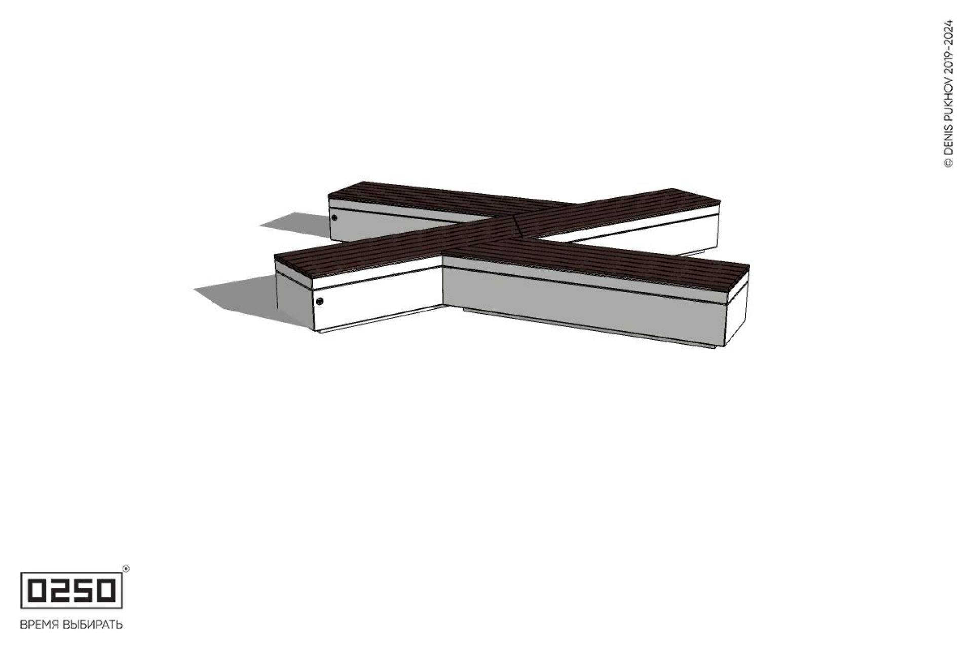 Уличная Пересеченная скамейка на блоке производство 0250