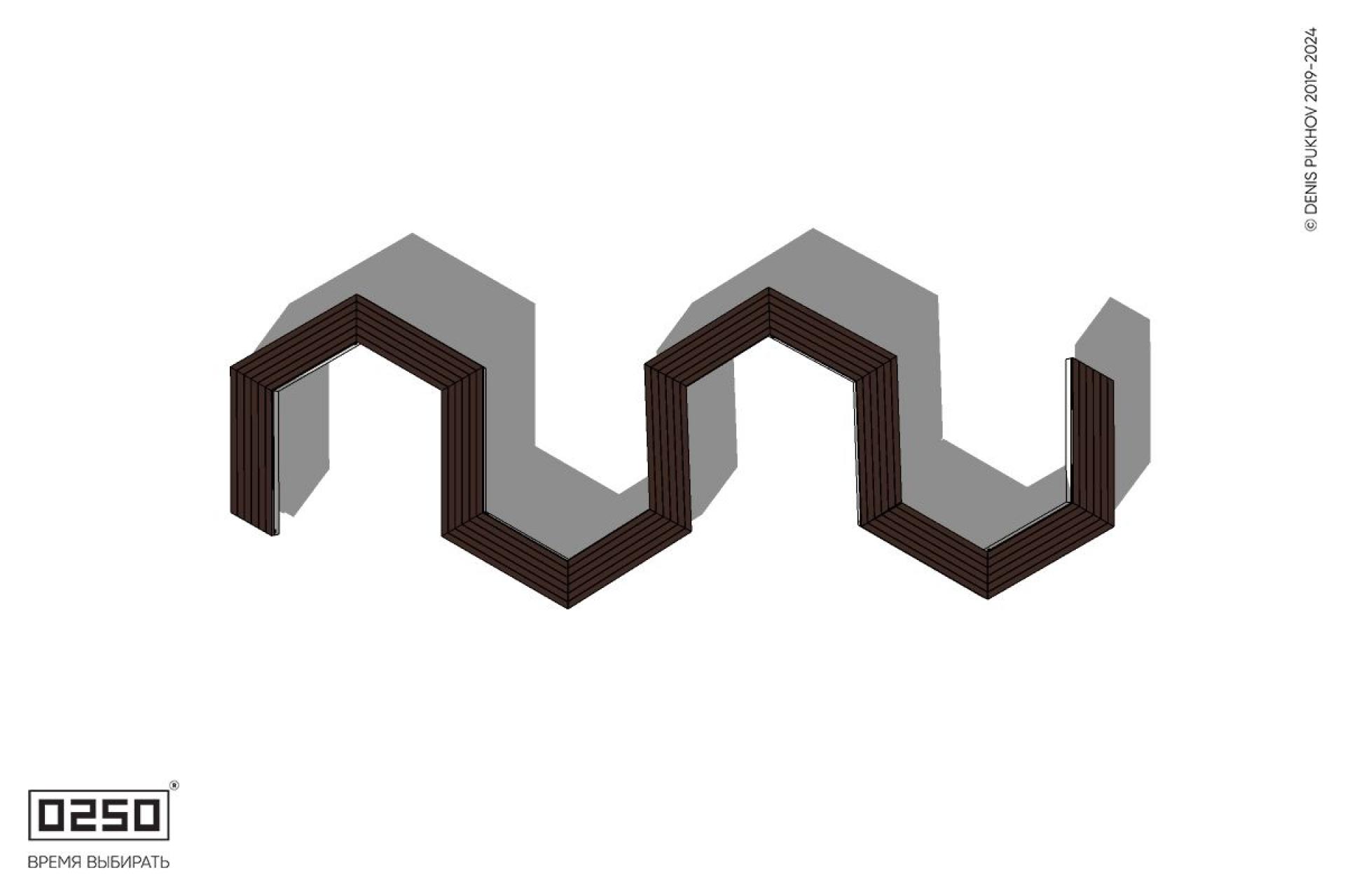 Уличная S-образная гексагональная двойная скамейка на блоке производство 0250, module