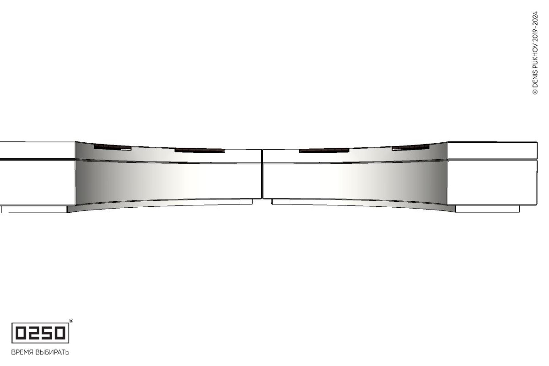 Уличная Скамейка полукольцевая двухпролетная  малого радиуса на блоке производство 0250